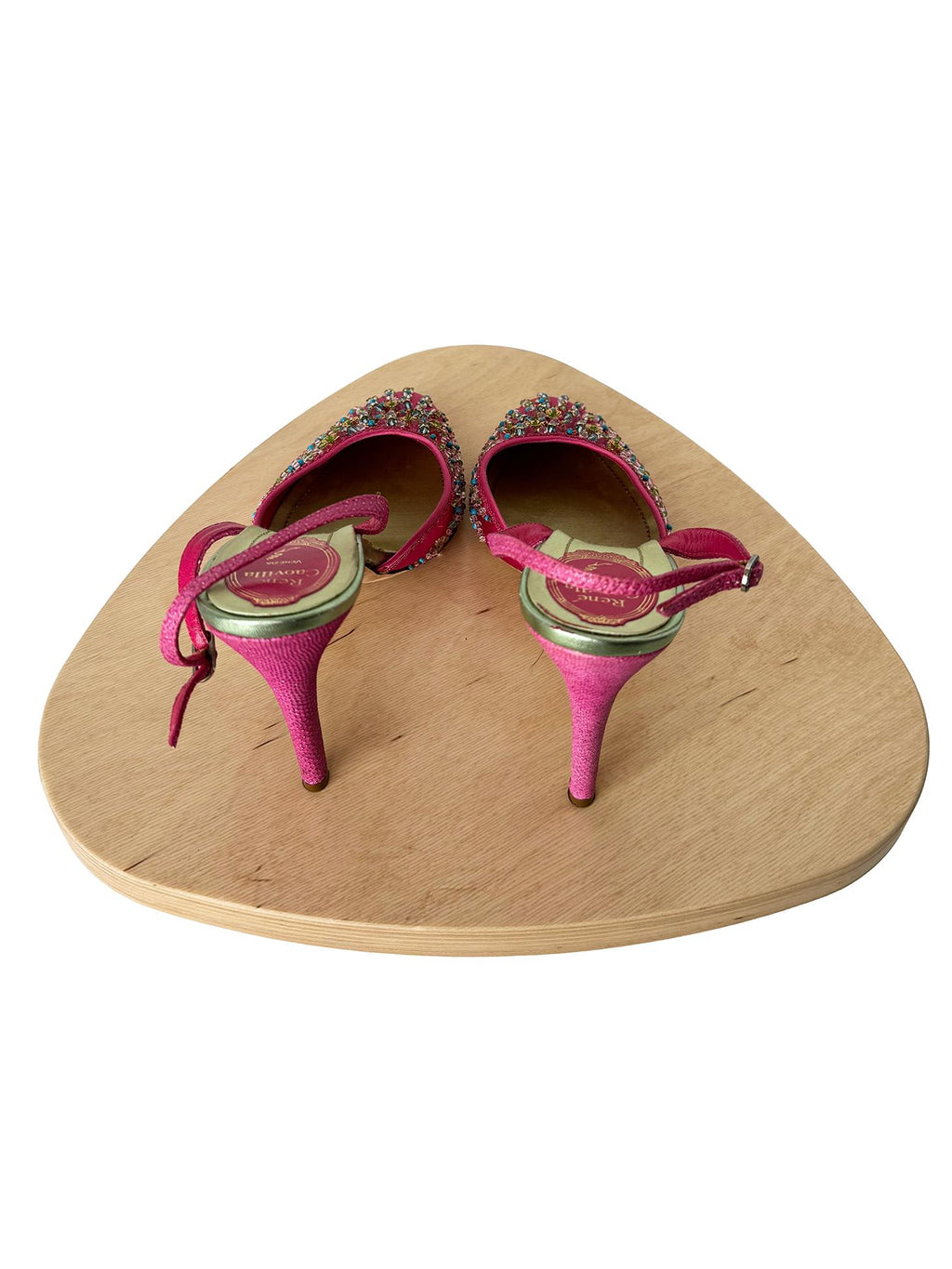 Rene Caovilla Custom 100M Beaded Almond Toe SB Fuchsia