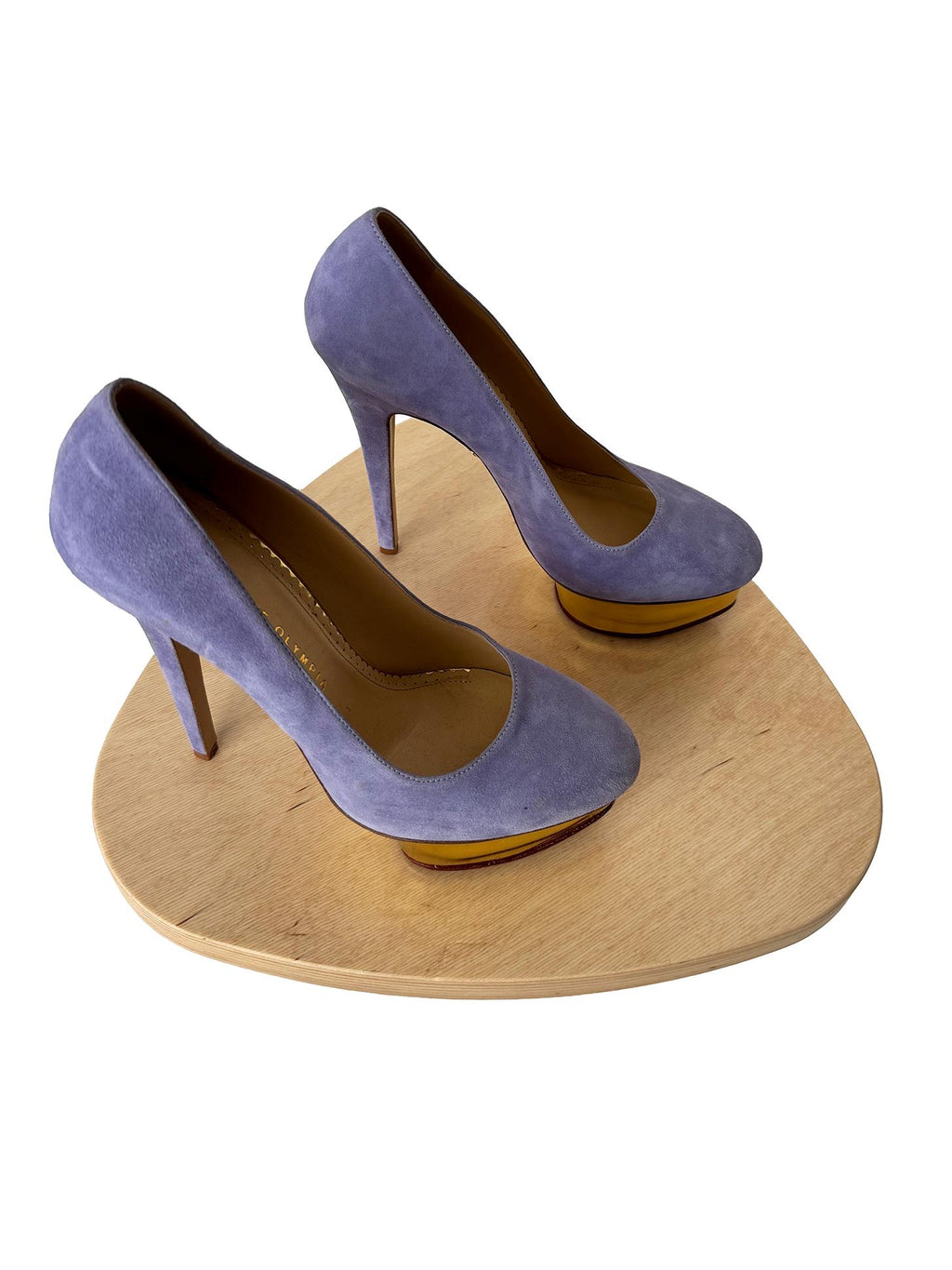 Charlotte Olympia Dolly Orchid Suede/Metallic Calf Lavender