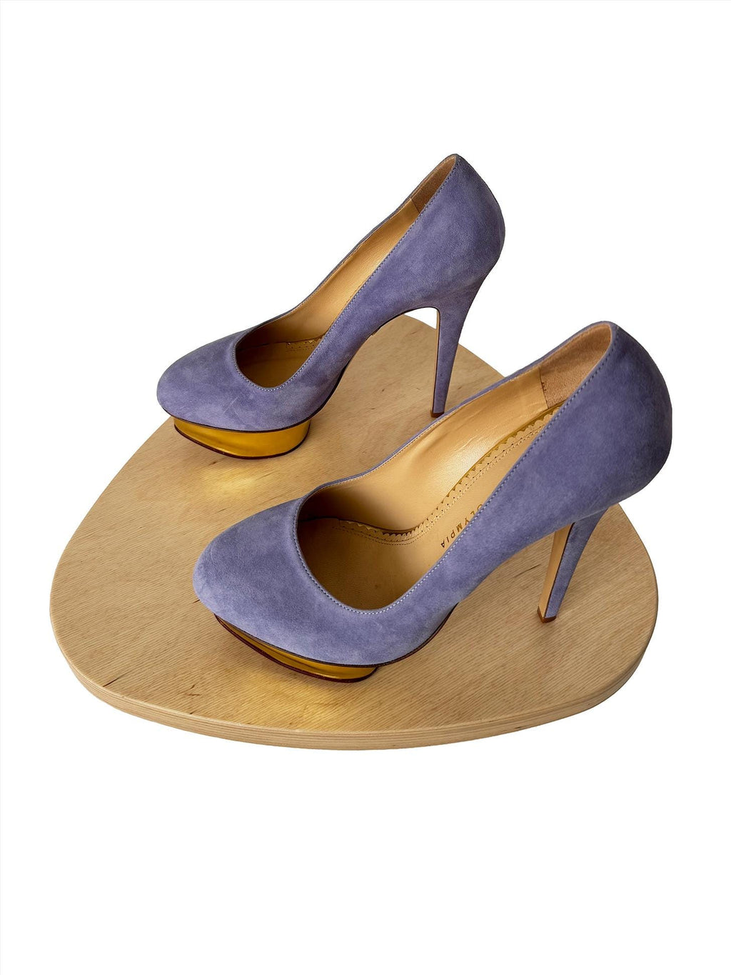 Charlotte Olympia Dolly Orchid Suede/Metallic Calf Lavender