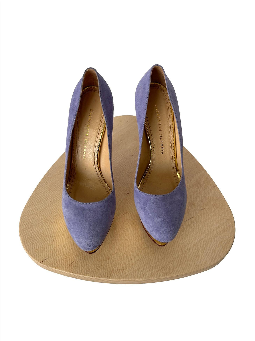 Charlotte Olympia Dolly Orchid Suede/Metallic Calf Lavender