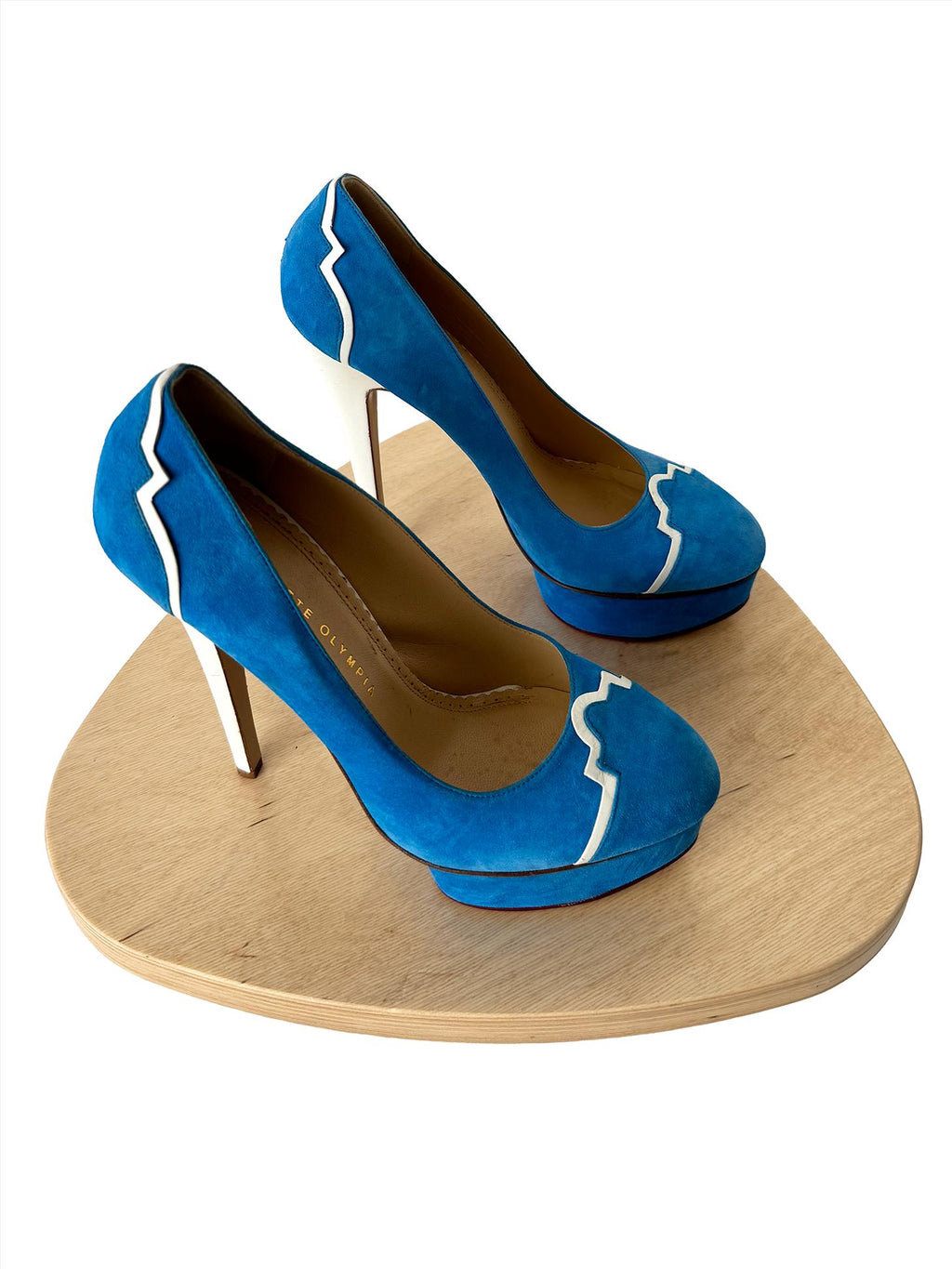 Charlotte Olympia Dolly Orchid Suede/Metallic Calf Blue