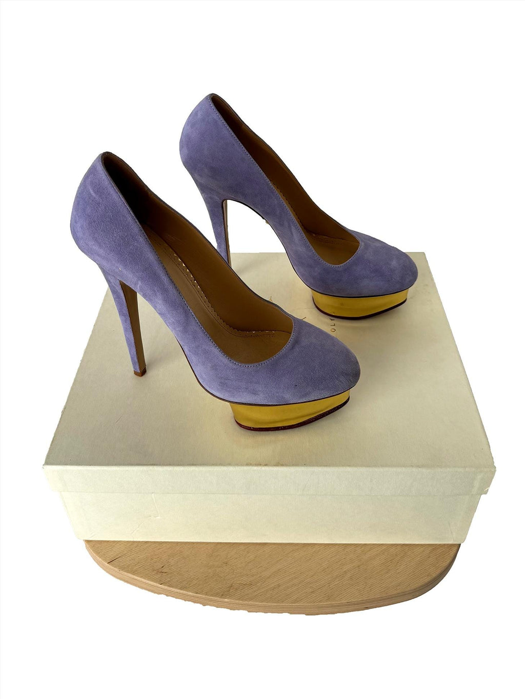 Charlotte Olympia Dolly Orchid Suede/Metallic Calf Lavender