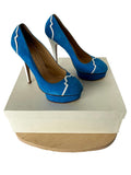 Charlotte Olympia Dolly Orchid Suede/Metallic Calf Blue