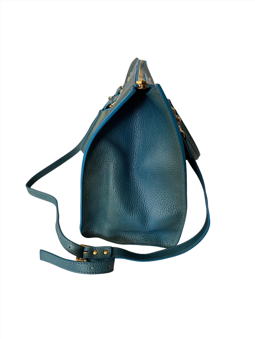 Sophie Hulme Teal Leather Tote