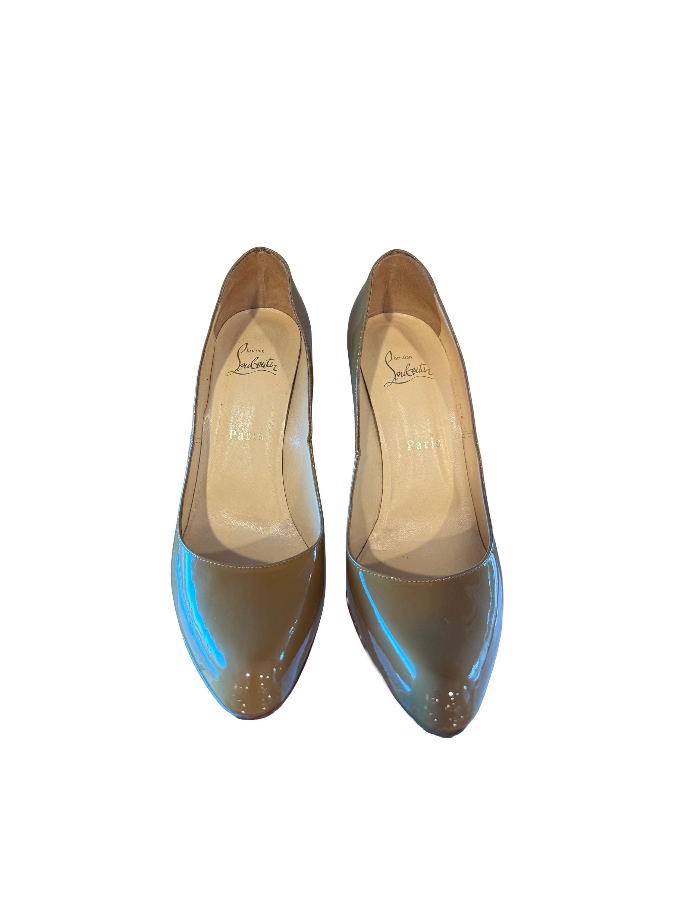 Christian Louboutin Decollete 868 100 Patent Calf Camel