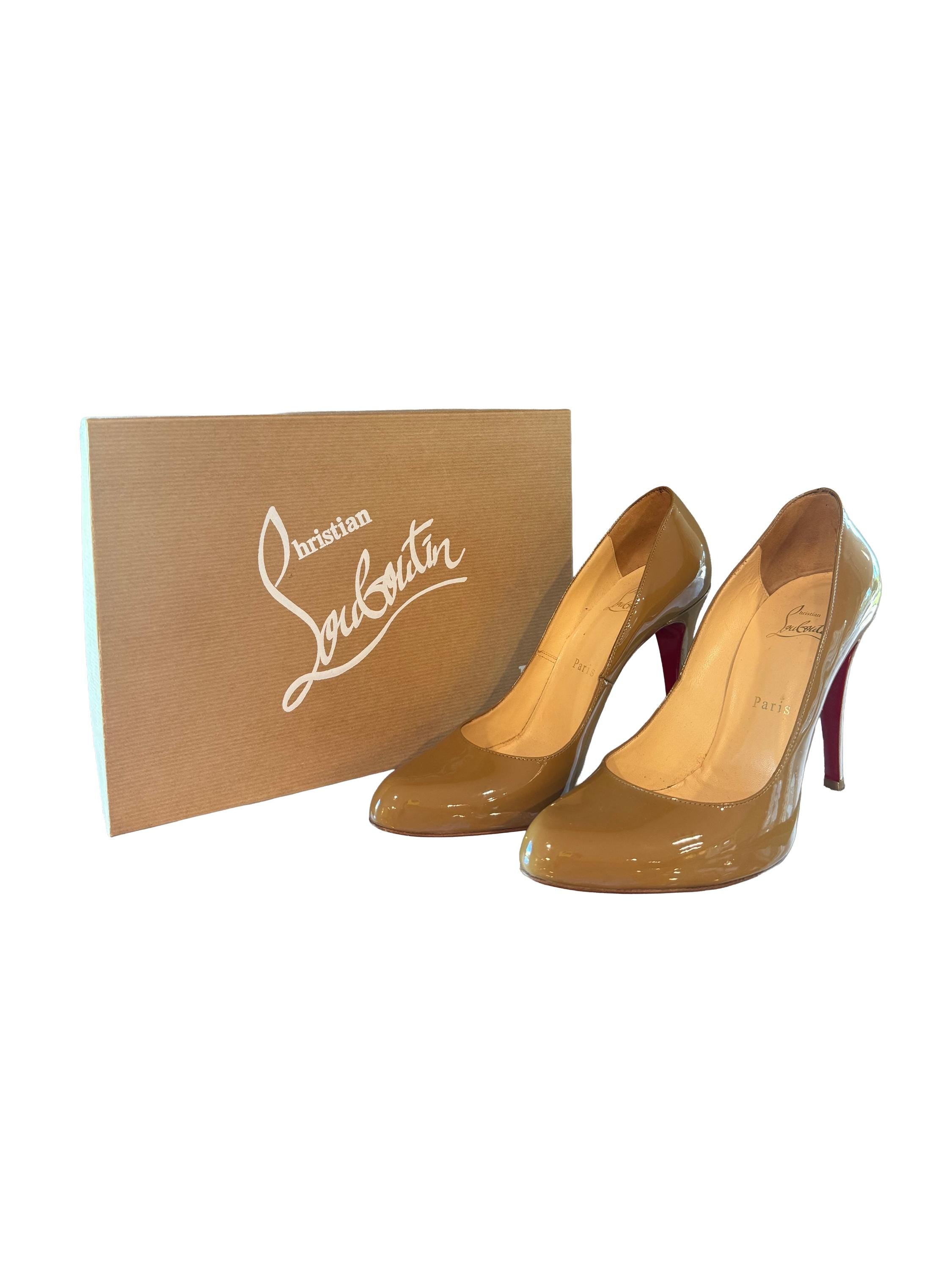 Christian Louboutin Decollete 868 100 Patent Calf Camel