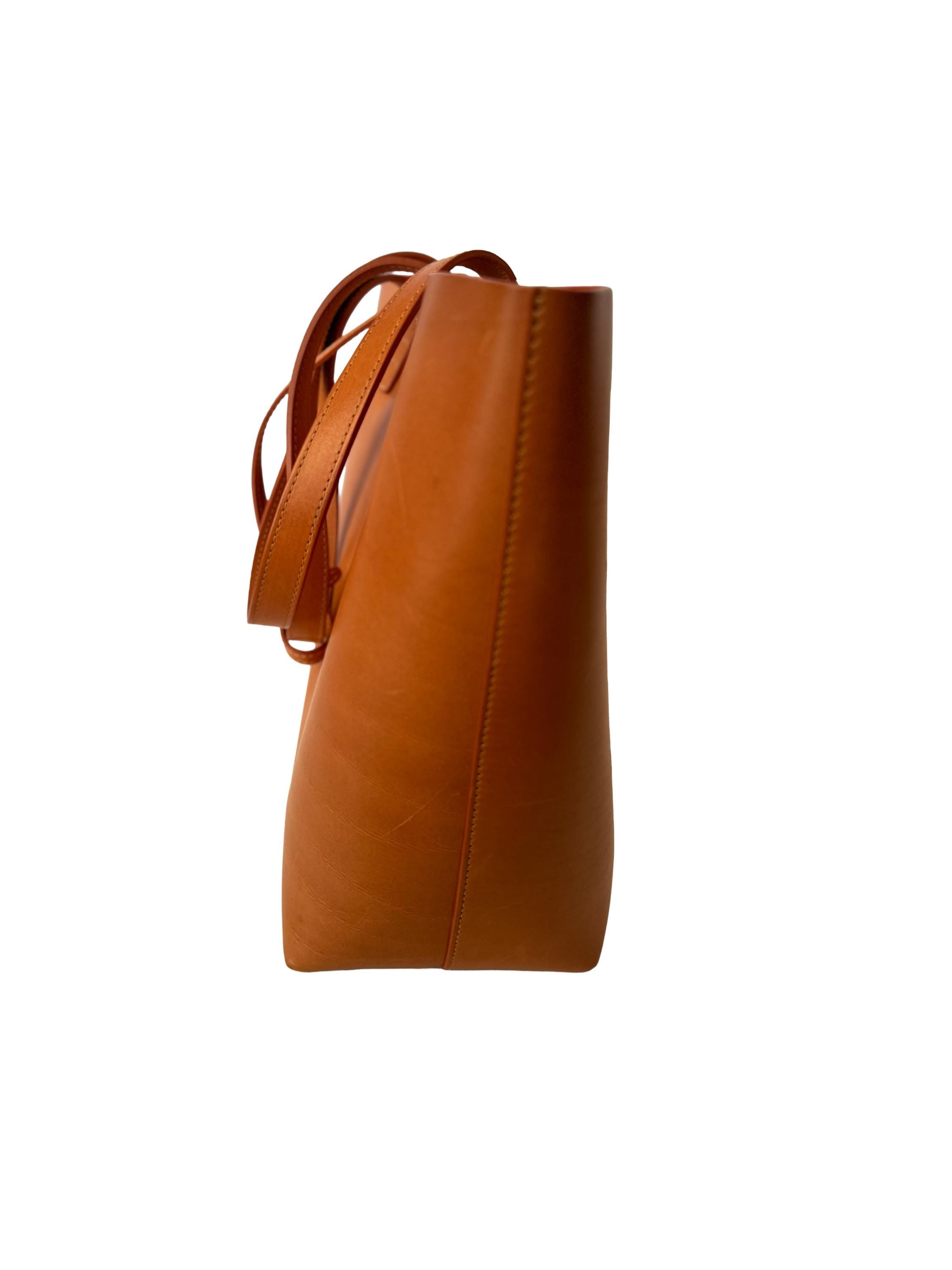 Mansur Gavriel Large Leather Tote Bag, Camel