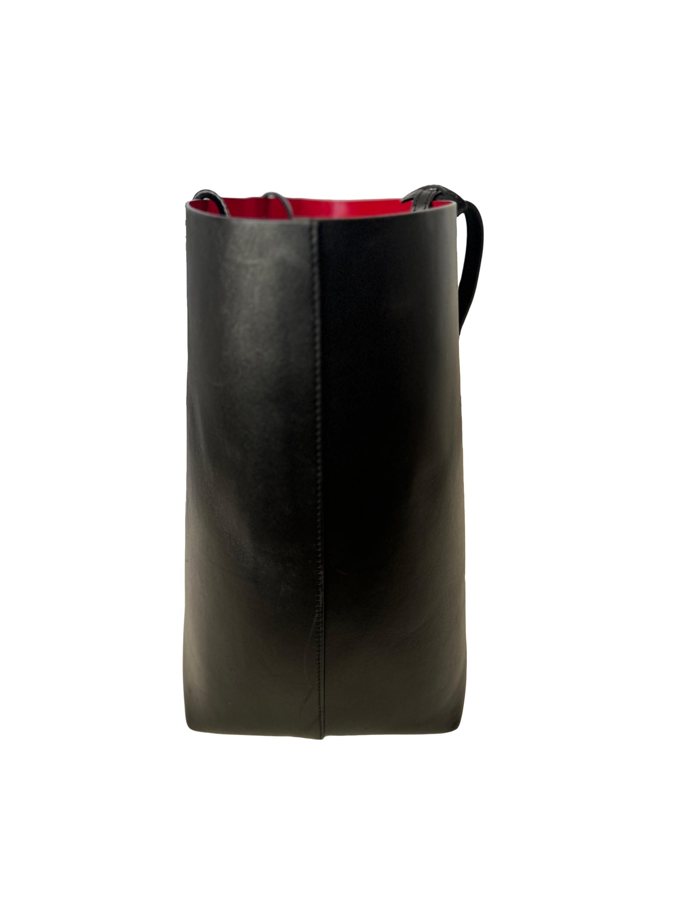 Mansur Gavriel Large Leather Tote Bag, Black