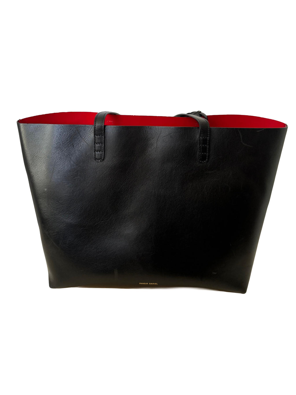Mansur Gavriel Large Leather Tote Bag, Black
