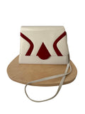Bruno Magli Red and White Leather Crossbody Bag
