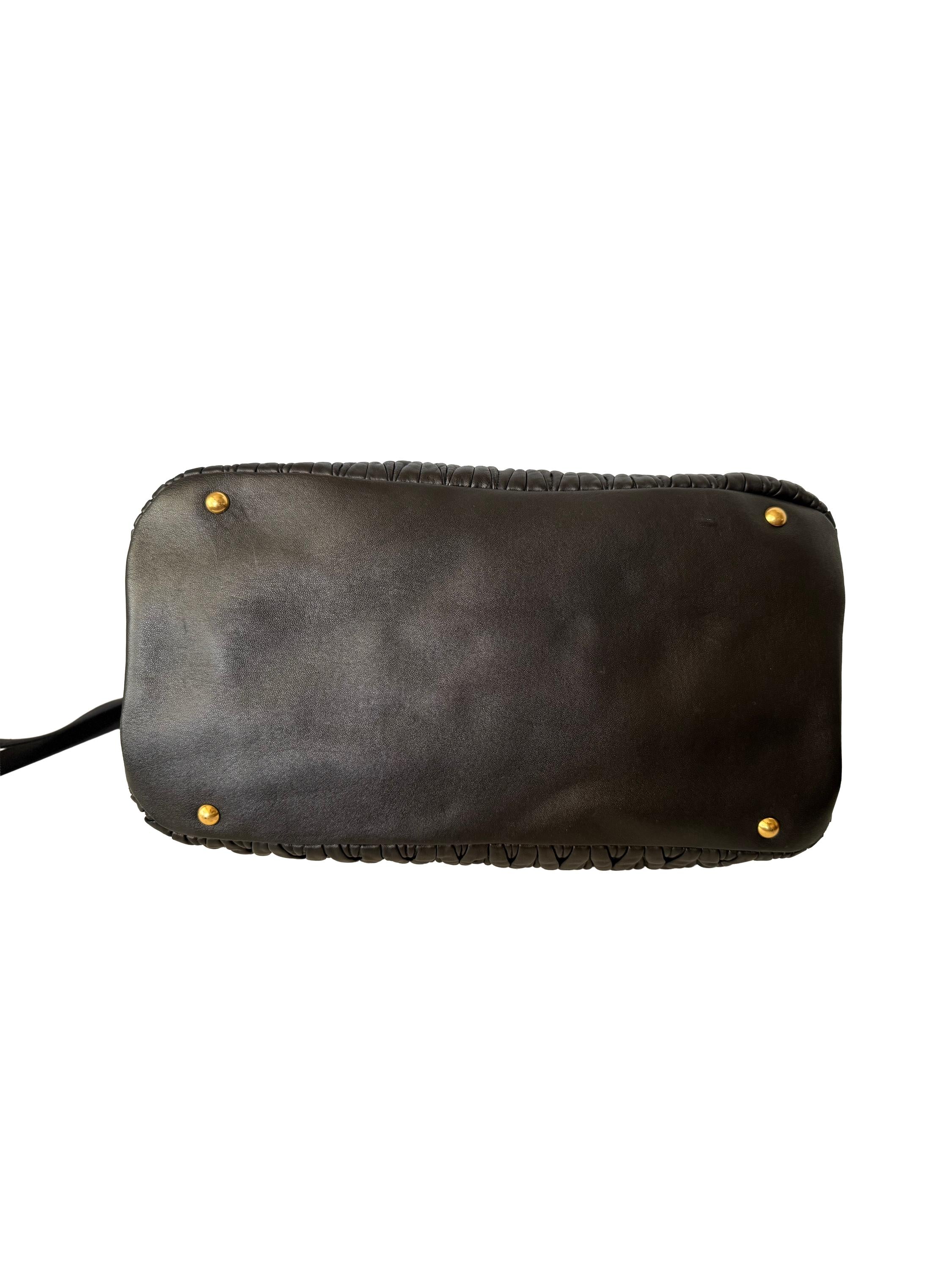 Miu Miu Matelassé Leather Tote