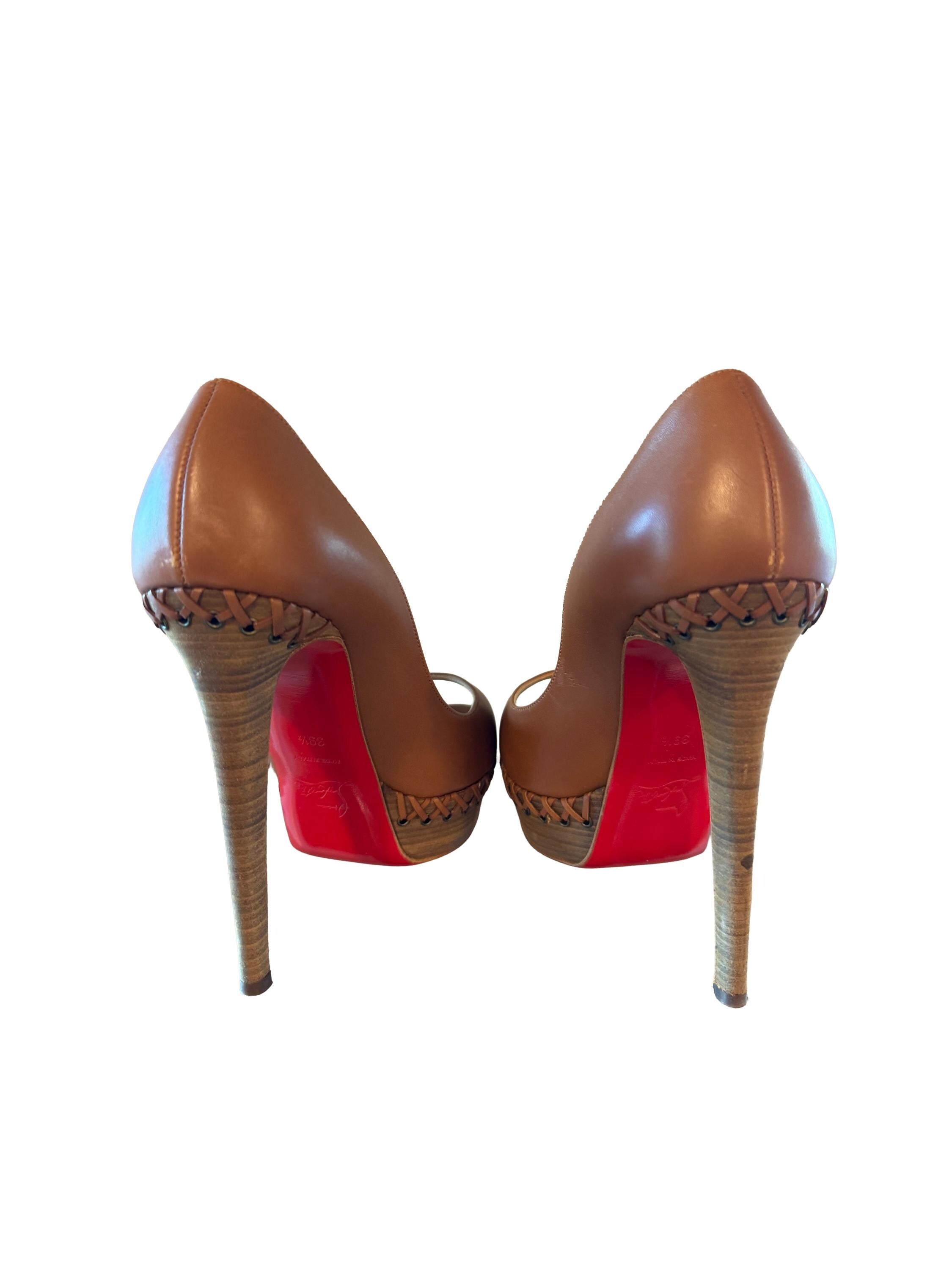Christian Louboutin Lady Indiana 140 Calf VIP/Cuioio Cognac
