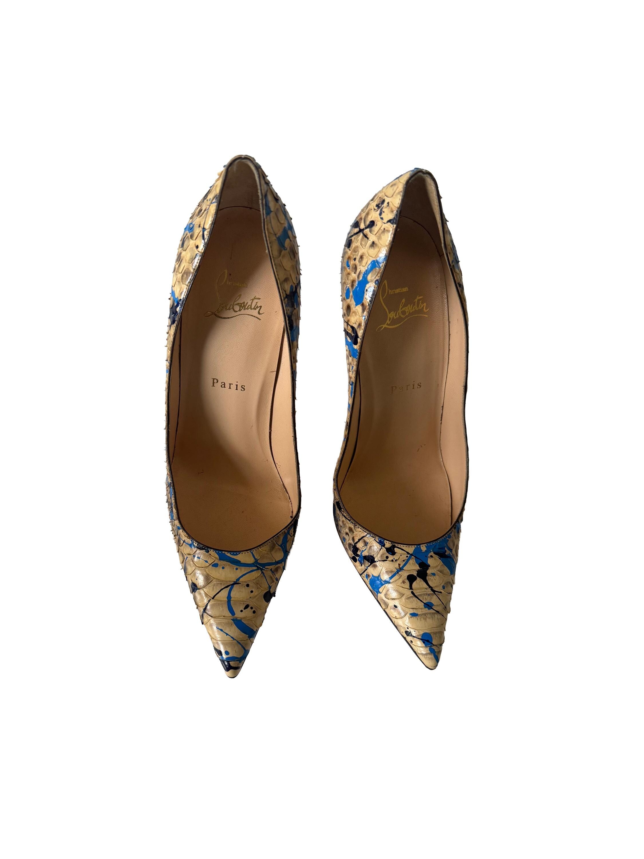 Christian Louboutin Python Graffiti Pigalle Blue