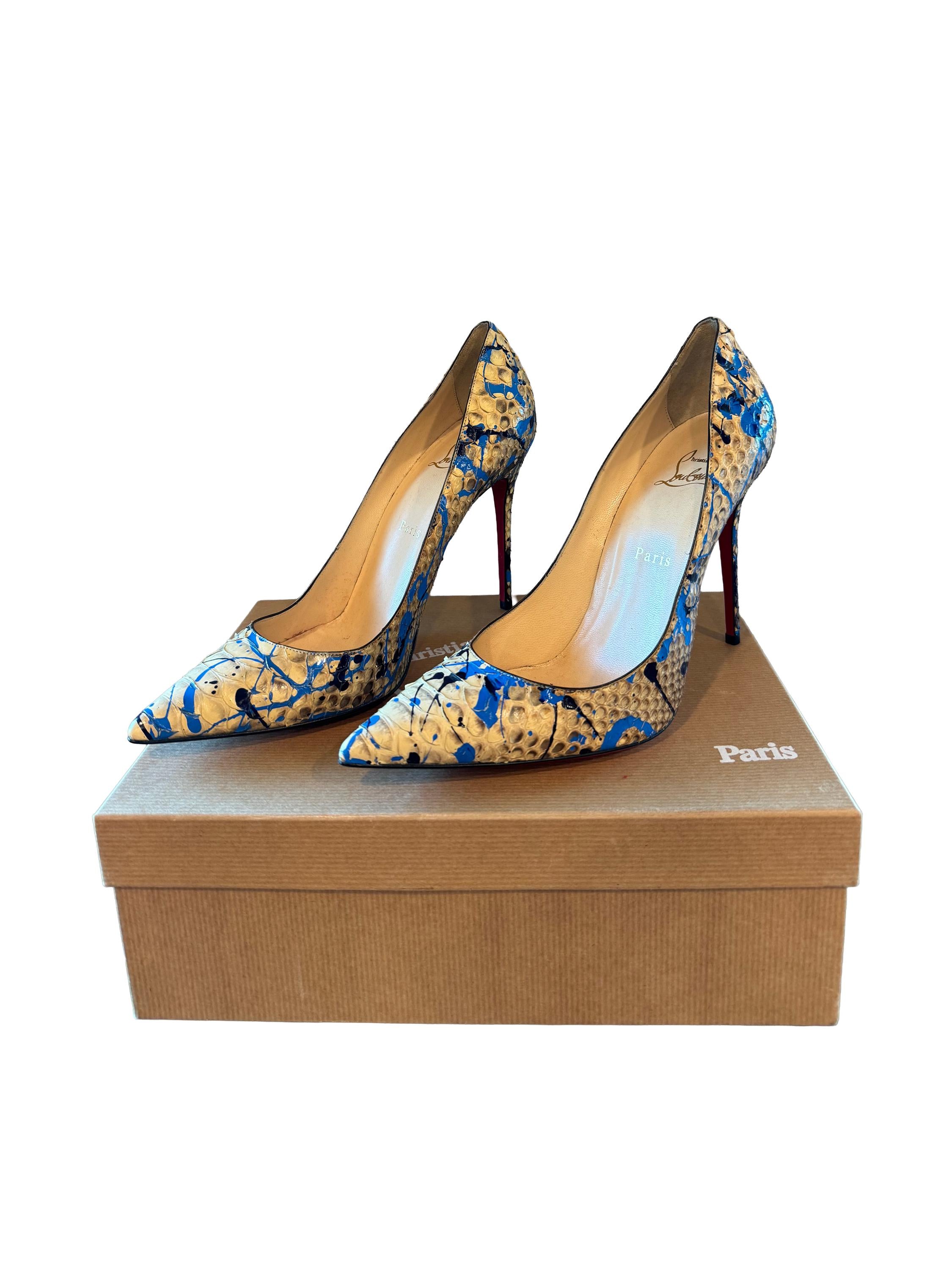 Christian Louboutin Python Graffiti Pigalle Blue