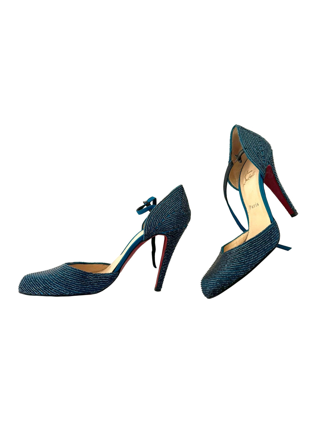Christian Louboutin Labyrinth 100 Satin D'Orsay Pumps