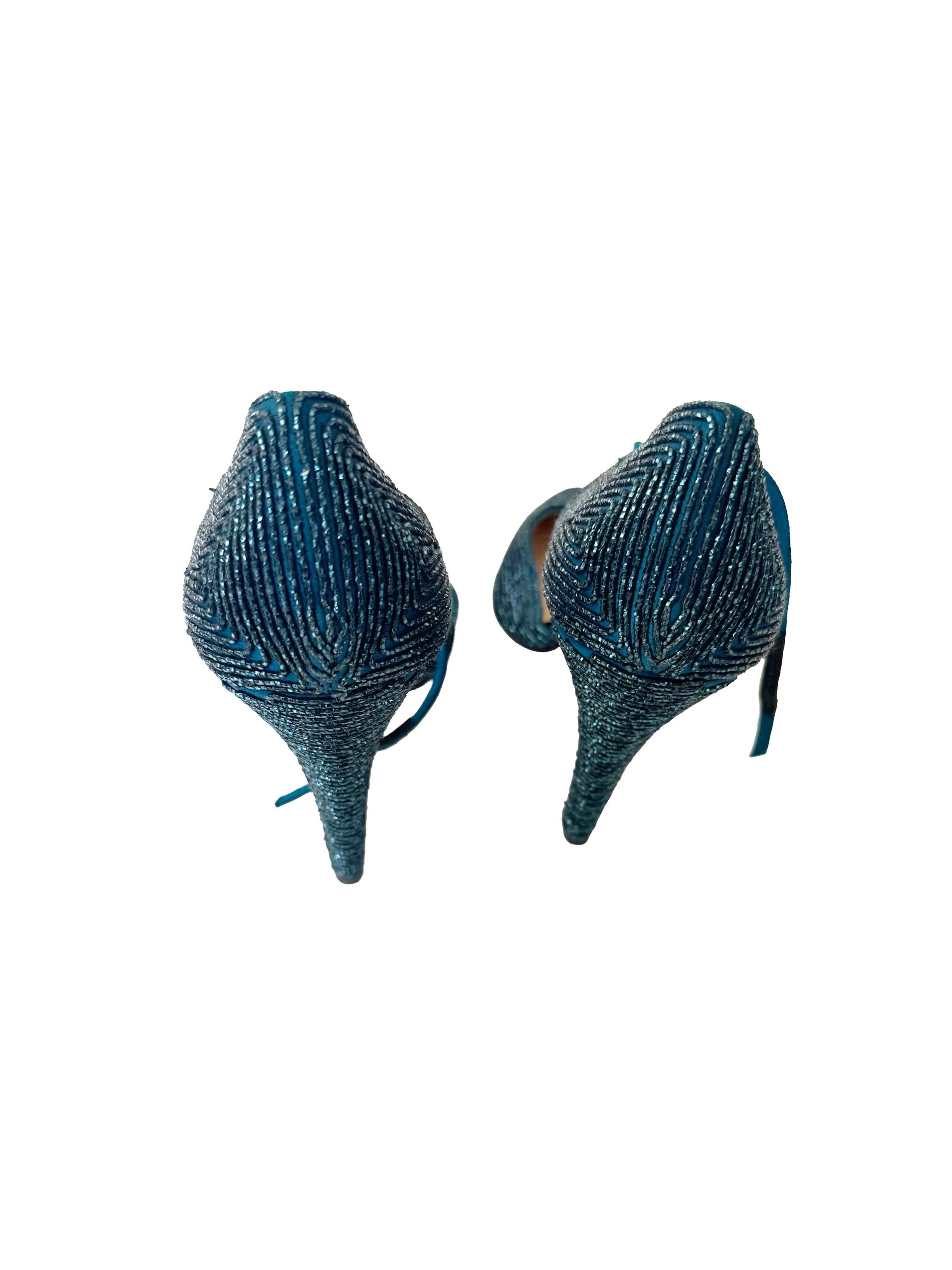 Christian Louboutin Labyrinth 100 Satin D'Orsay Pumps