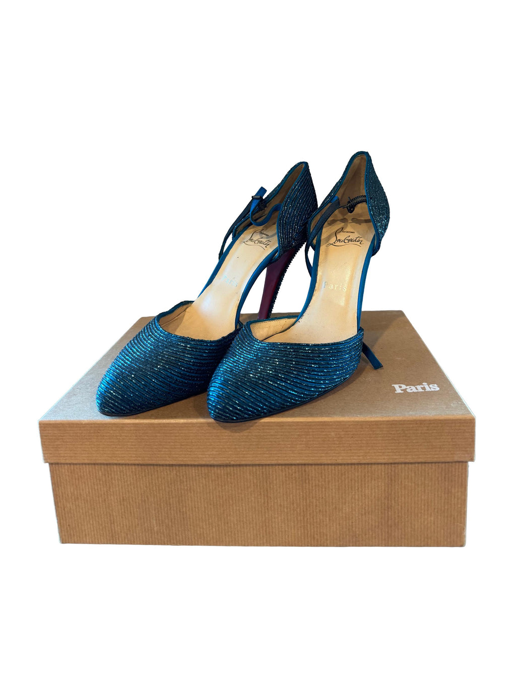 Christian Louboutin Labyrinth 100 Satin D'Orsay Pumps