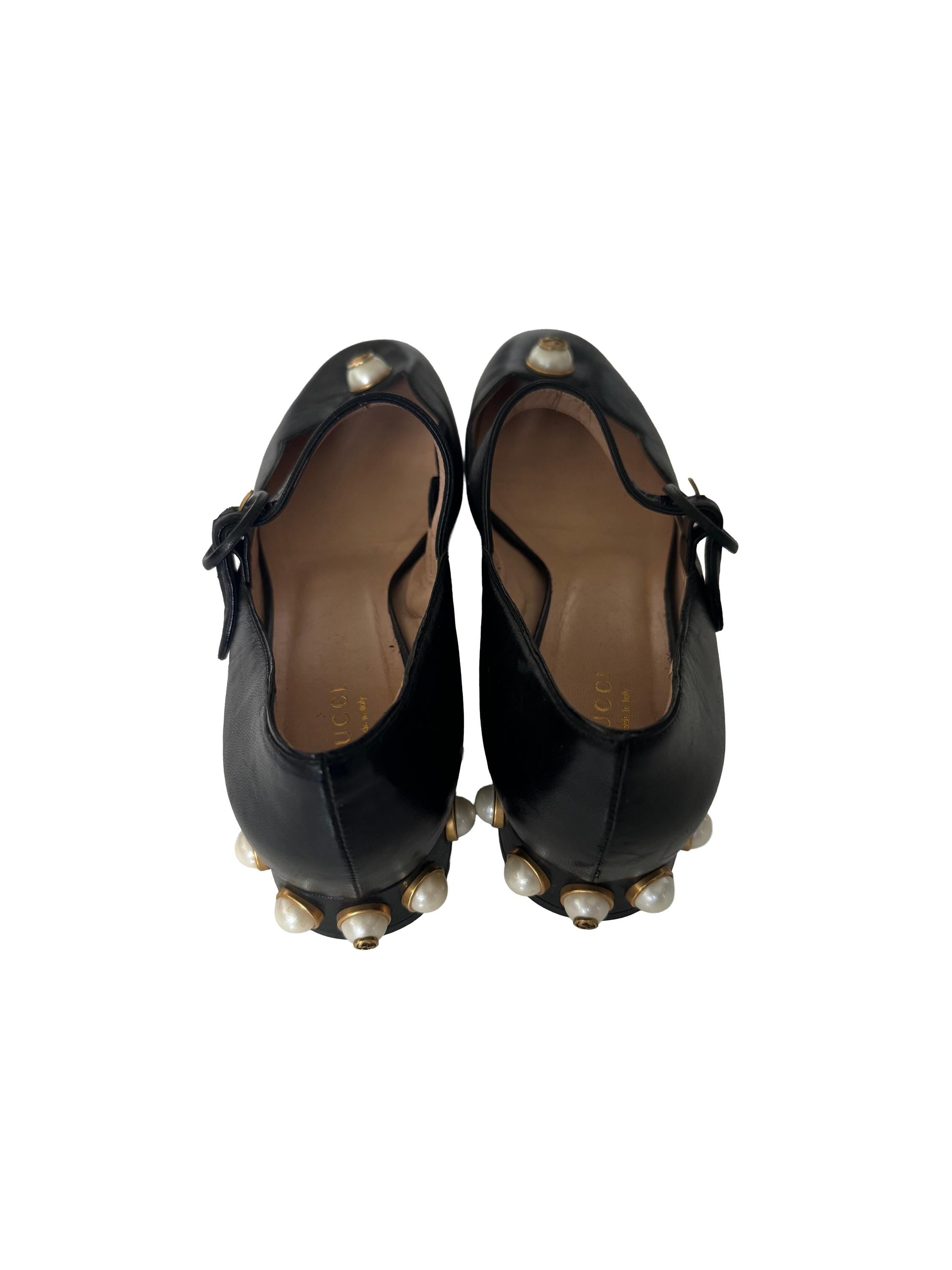 Gucci Willow Mary Jane Faux Pearl Accents