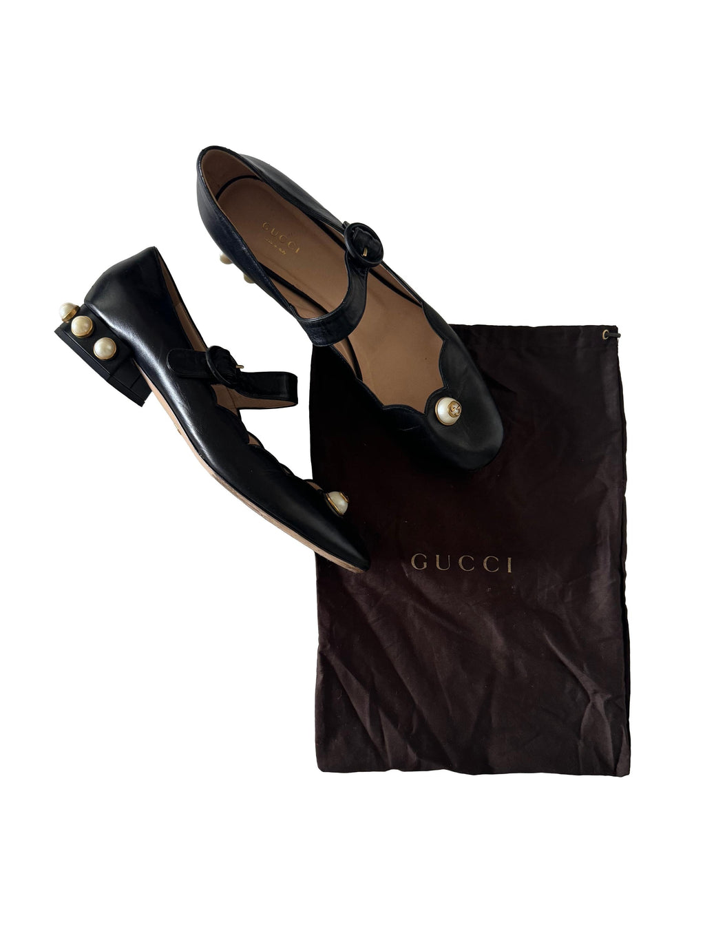 Gucci Willow Mary Jane Faux Pearl Accents