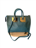 Sophie Hulme Teal Leather Tote