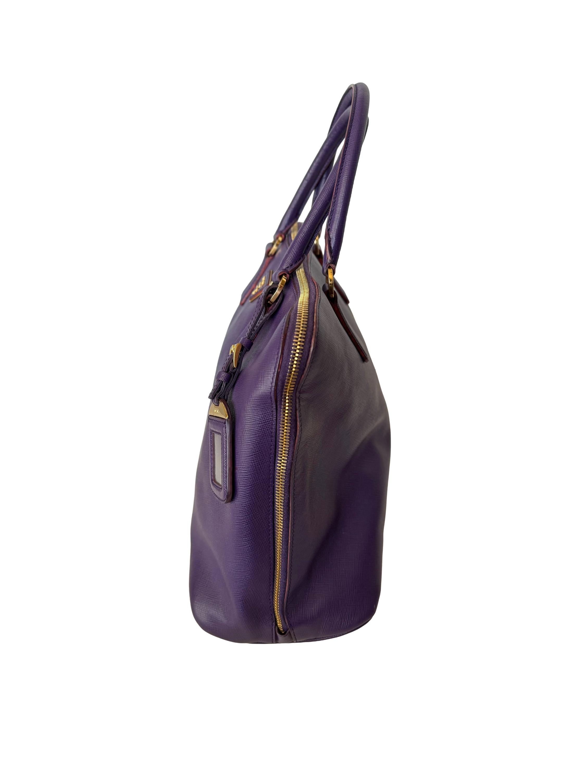 Prada Promenade Saffiano Leather Bag, Purple