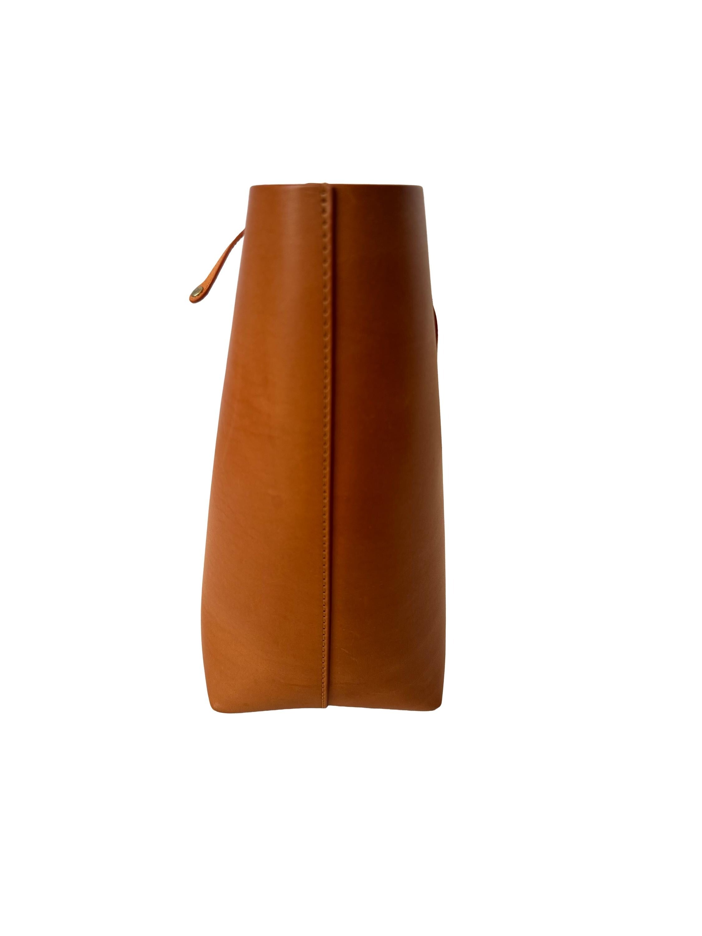 Mansur Gavriel Large Leather Tote Bag, Camel