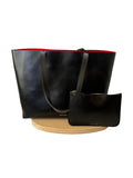 Mansur Gavriel Large Leather Tote Bag, Black