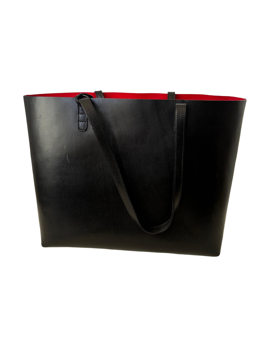 Mansur Gavriel Large Leather Tote Bag, Black