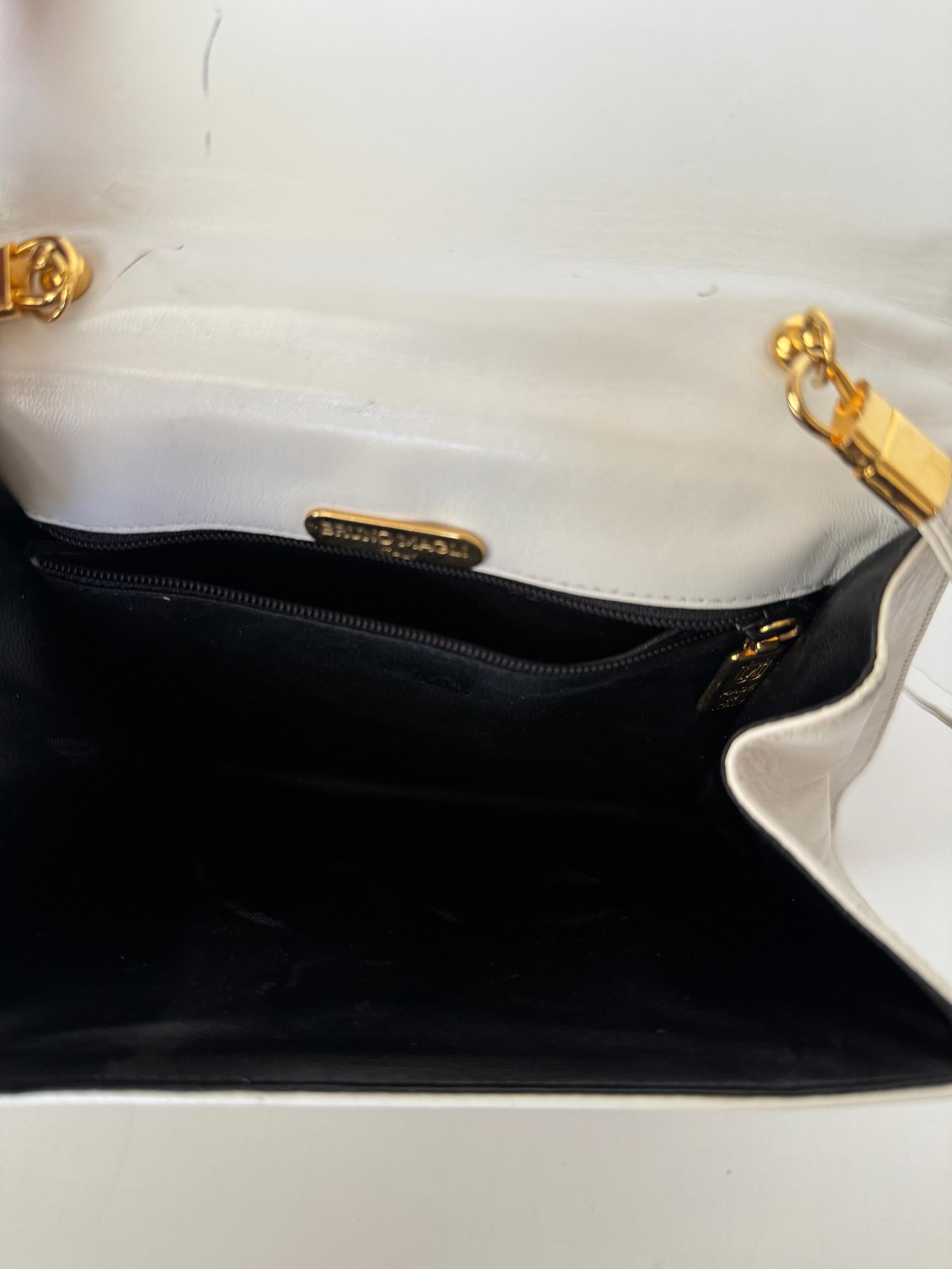 Bruno Magli Red and White Leather Crossbody Bag