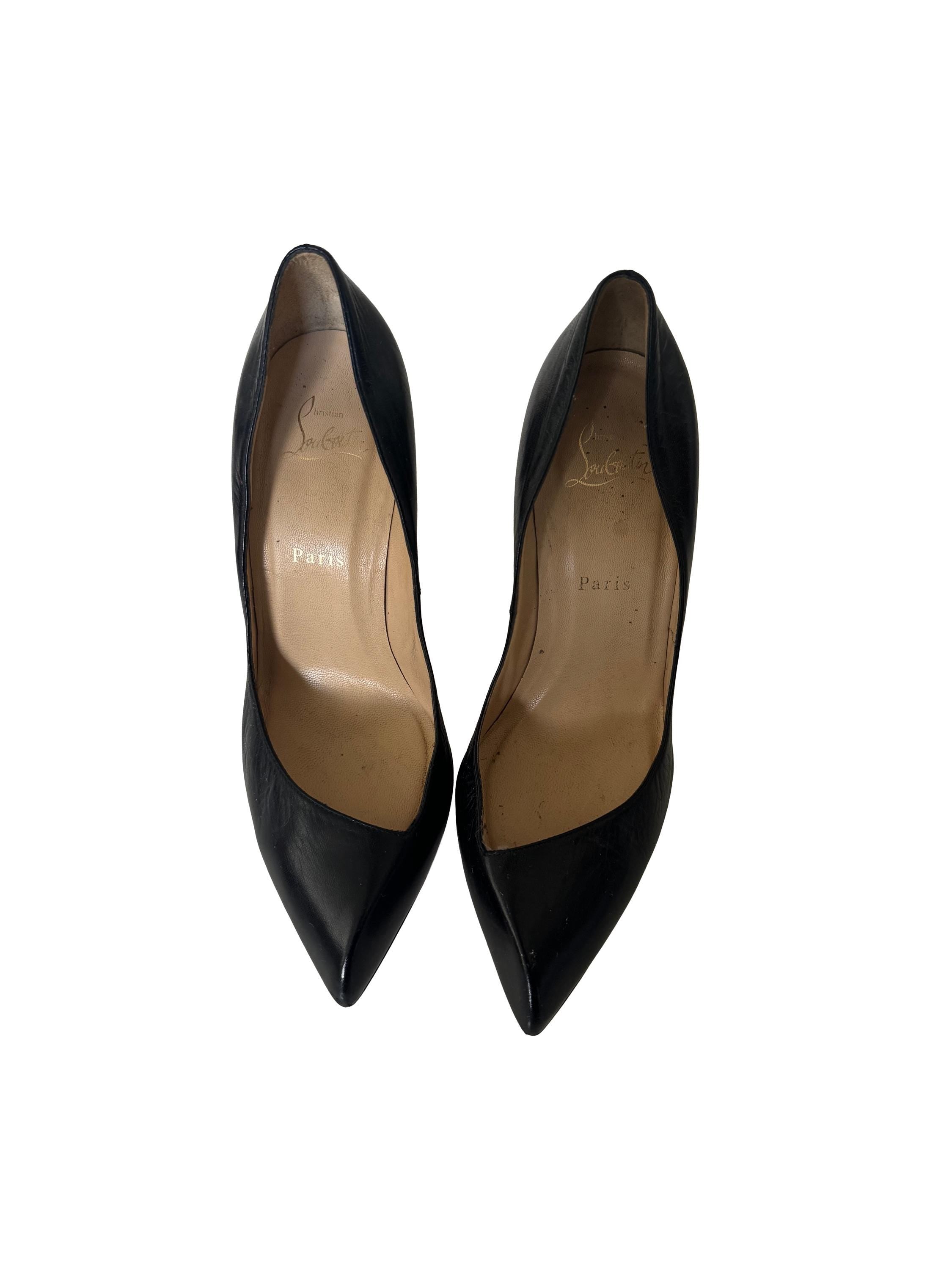 Christian Louboutin Black Leather Pigalle Pumps