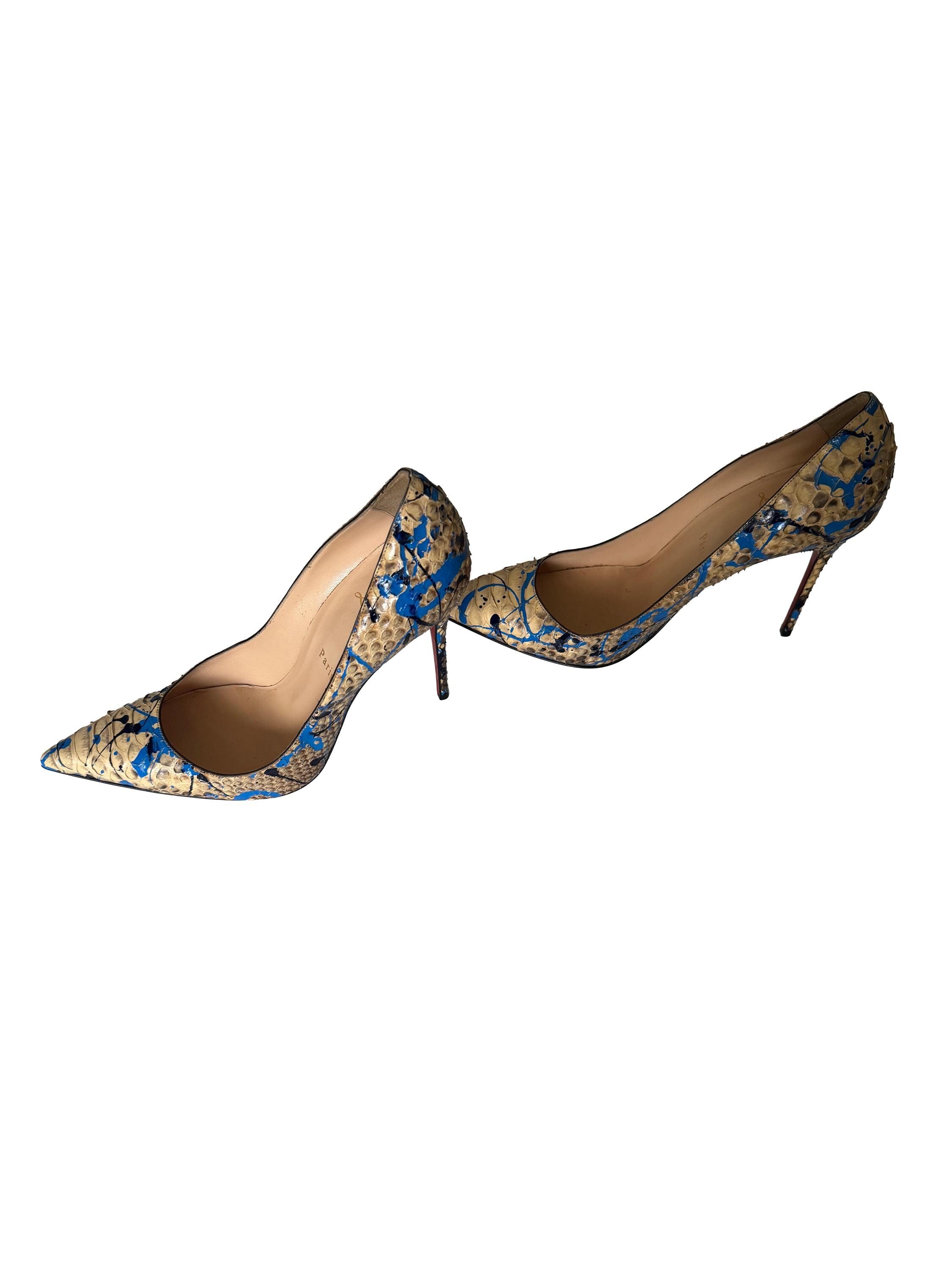 Christian Louboutin Python Graffiti Pigalle Blue