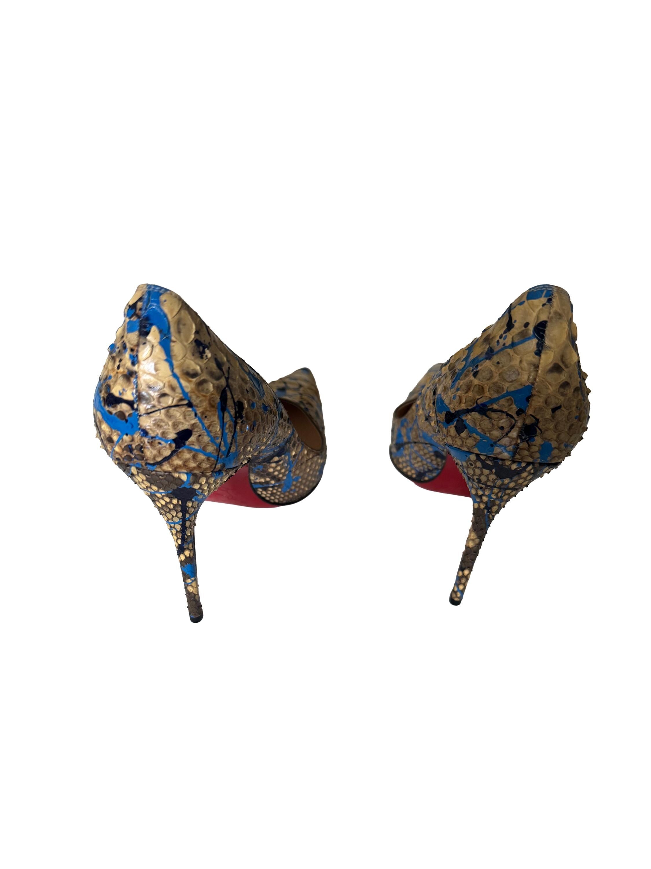 Christian Louboutin Python Graffiti Pigalle Blue