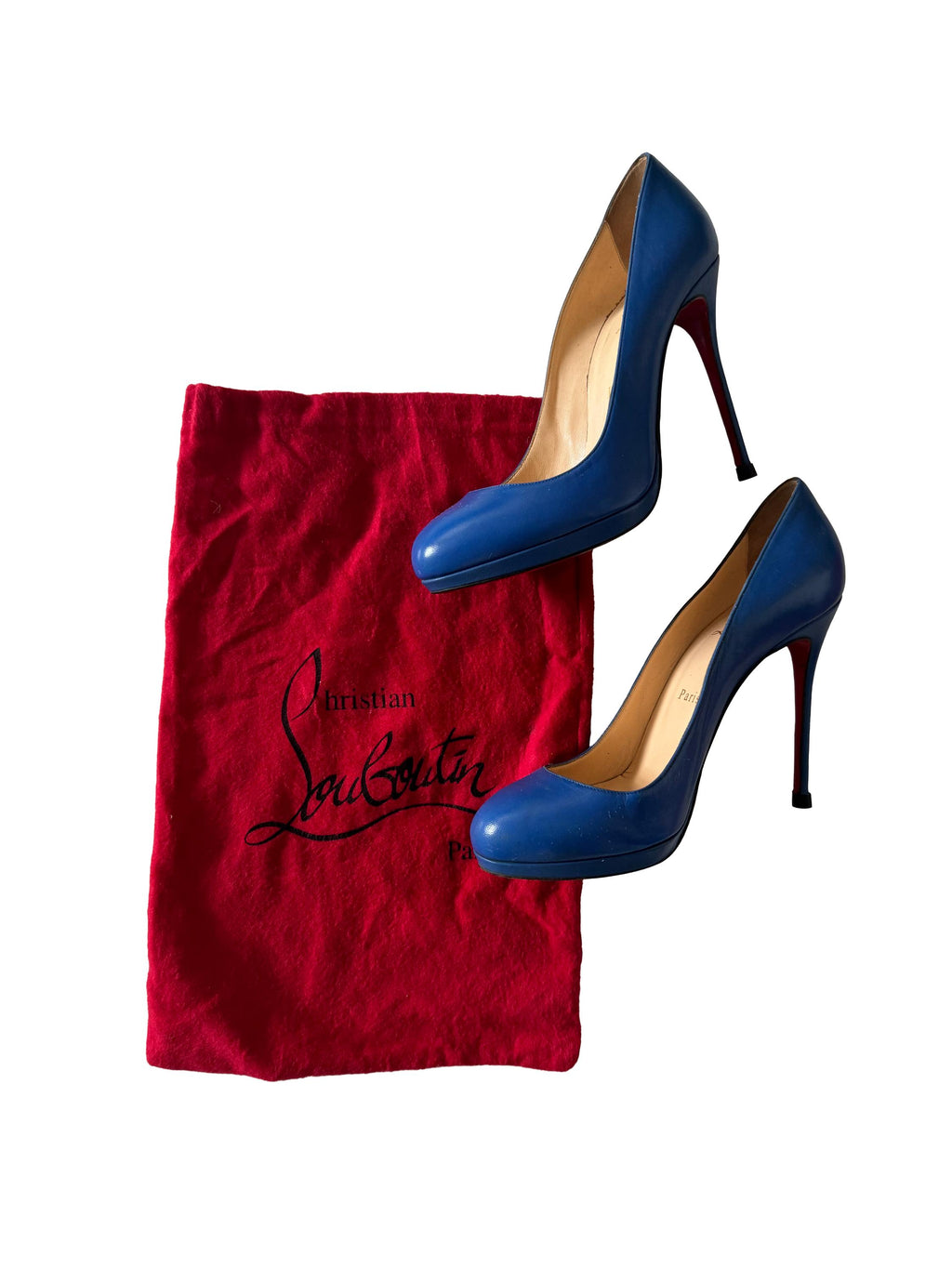 Christian Louboutin Filo 120 Blue Leather Pumps