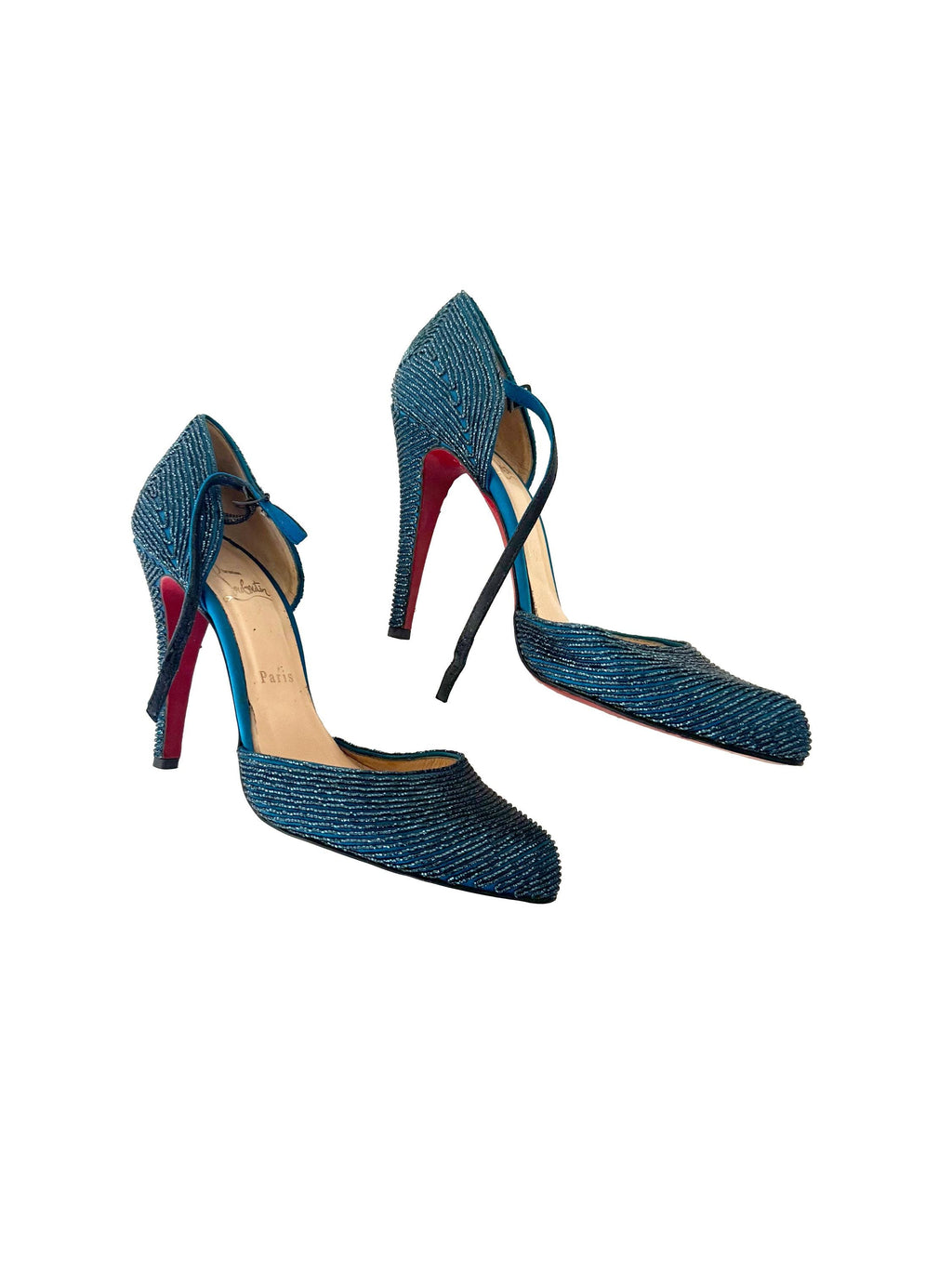 Christian Louboutin Labyrinth 100 Satin D'Orsay Pumps