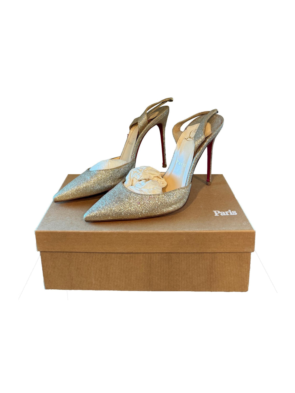 Christian Louboutin Ever 100 Mini Glitter Slingback Pump