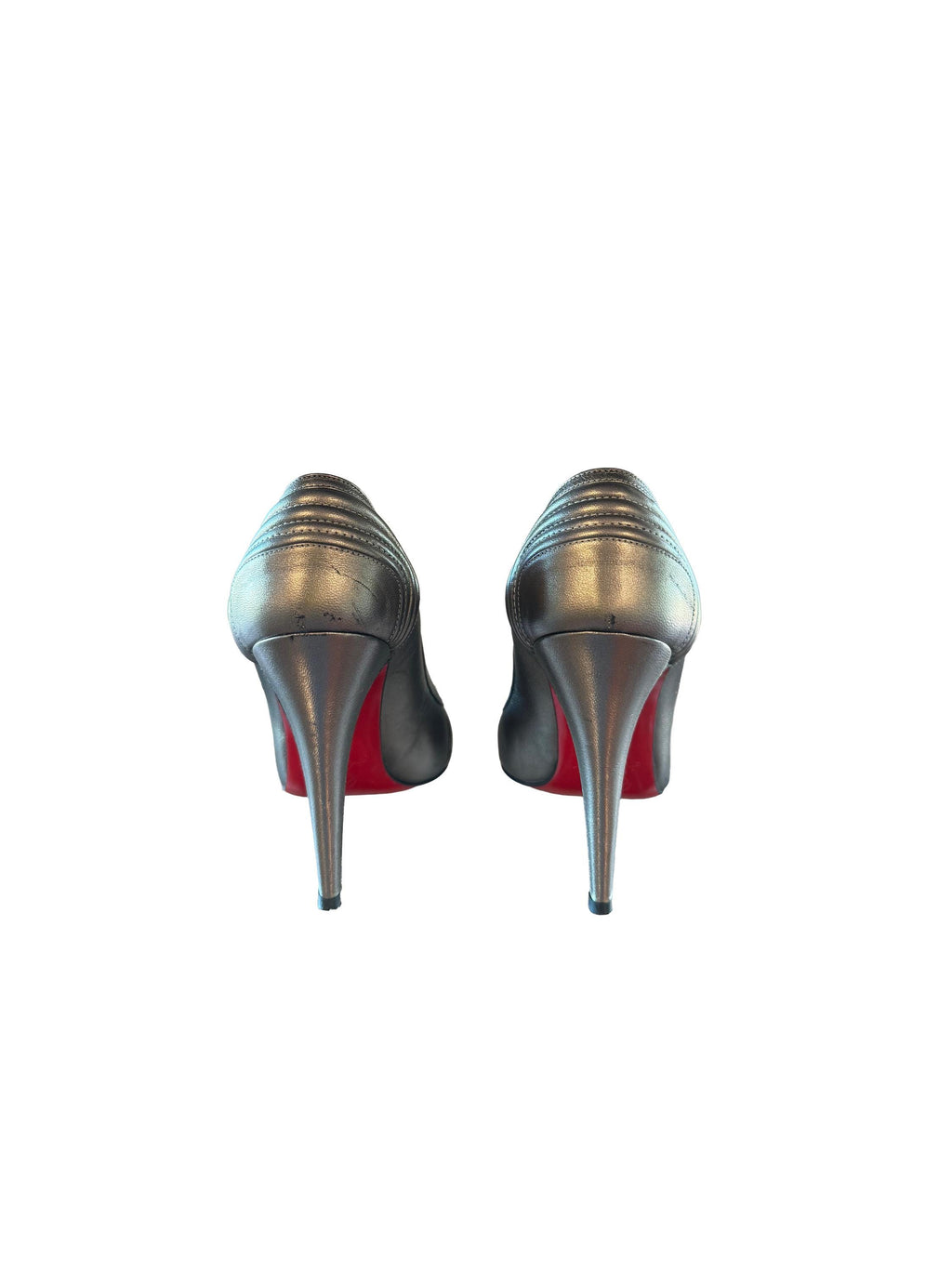 Christian Louboutin Gattaca 100, Nappa Laminoto Pewter
