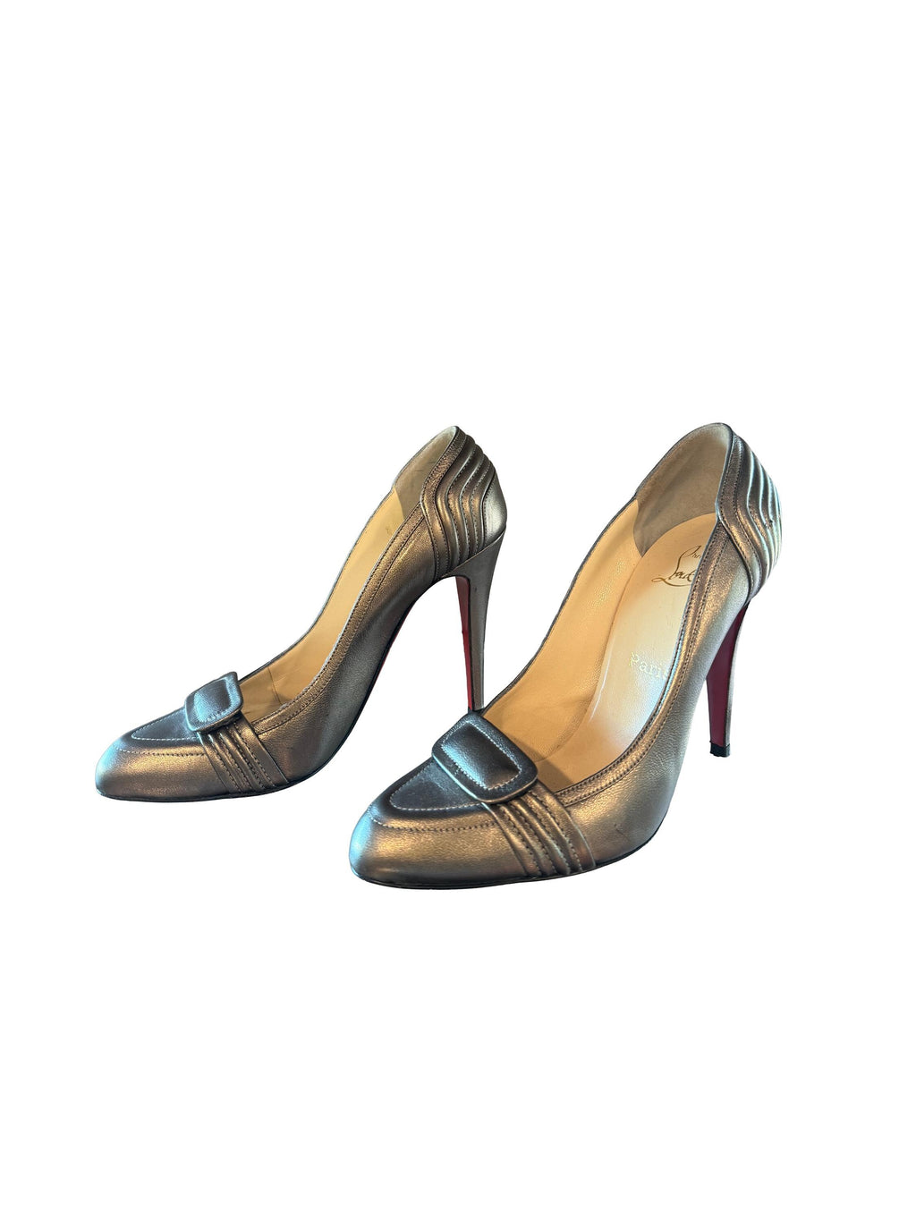 Christian Louboutin Gattaca 100, Nappa Laminoto Pewter