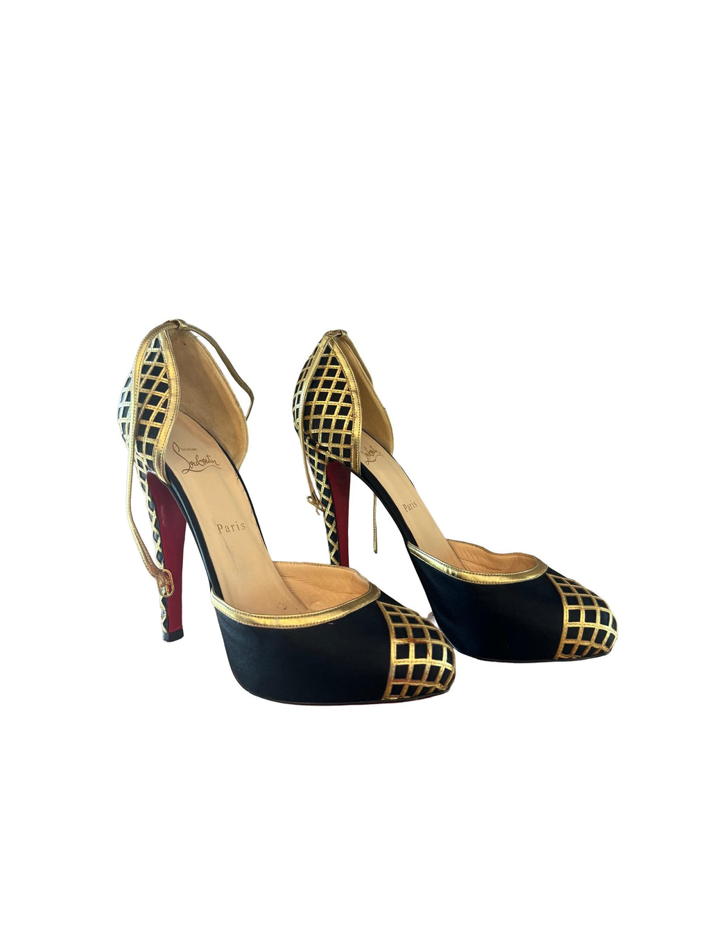 Christian Louboutin Annees Folles 140 d'Orsay Pumps 140 Crepe Black/Gold