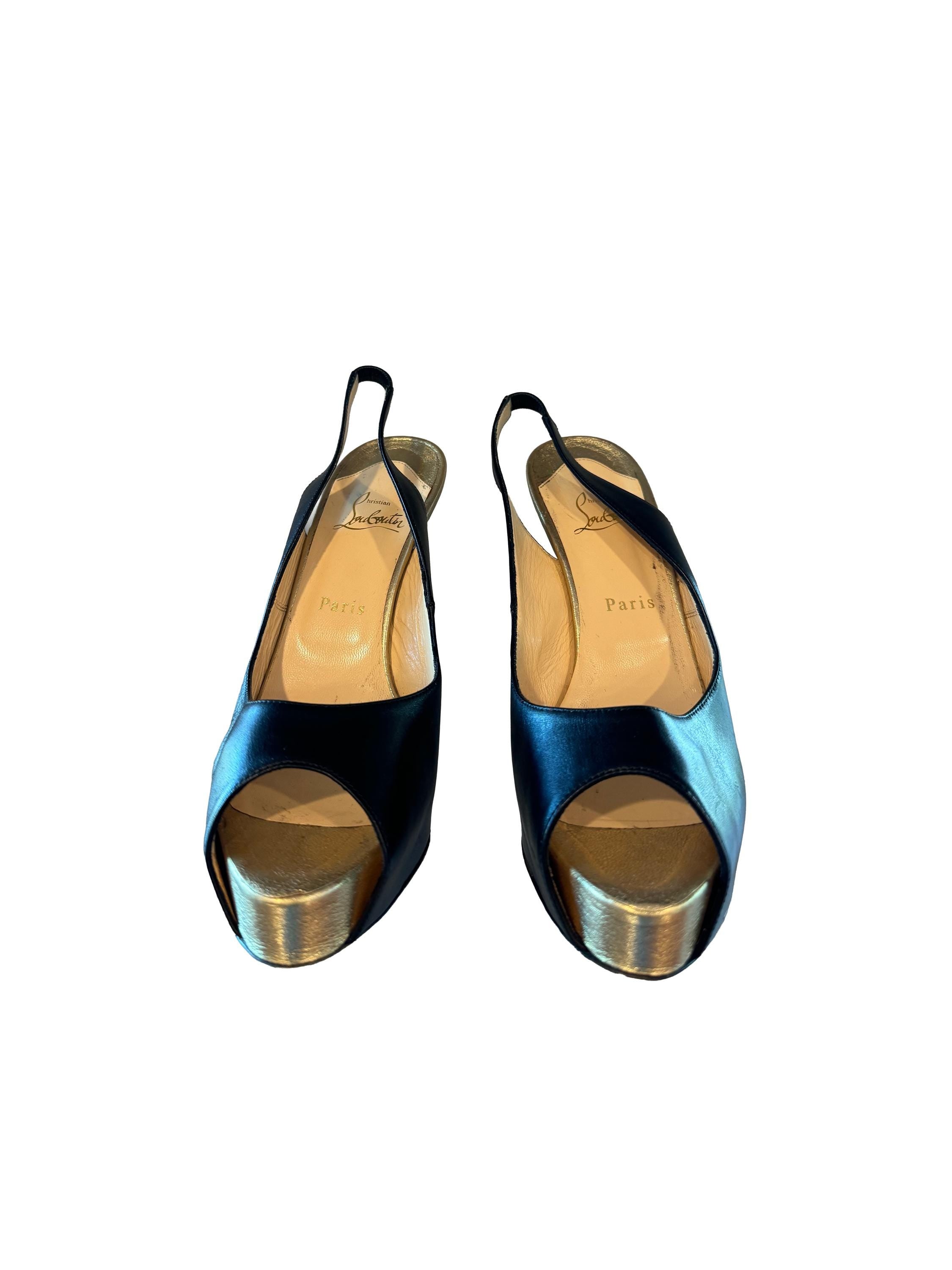 Christian Louboutin Flo Sling 120 Patent Carabes/Canari