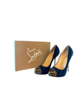 Christian Louboutin Metalipp 120 Suede Royal Indigo