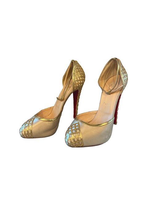 Christian Louboutin Annees Folles 140 d'Orsay Pumps 140 Crepe Champagne