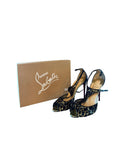 Christian Louboutin Tiny 100 Leopard Chiefon/Patent Spec Gold/Black