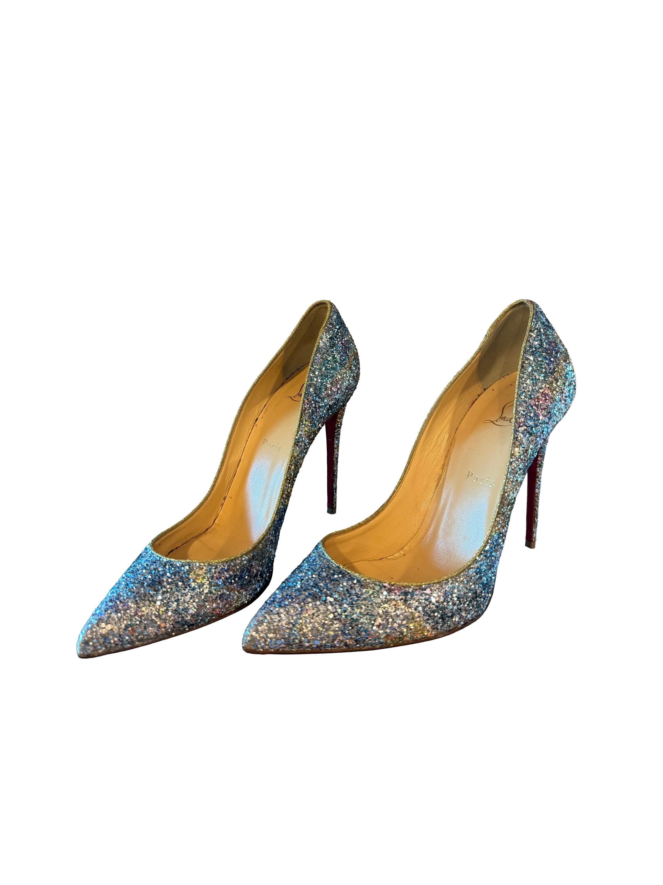 Christian Louboutin So Kate Glitter Accent Pumps