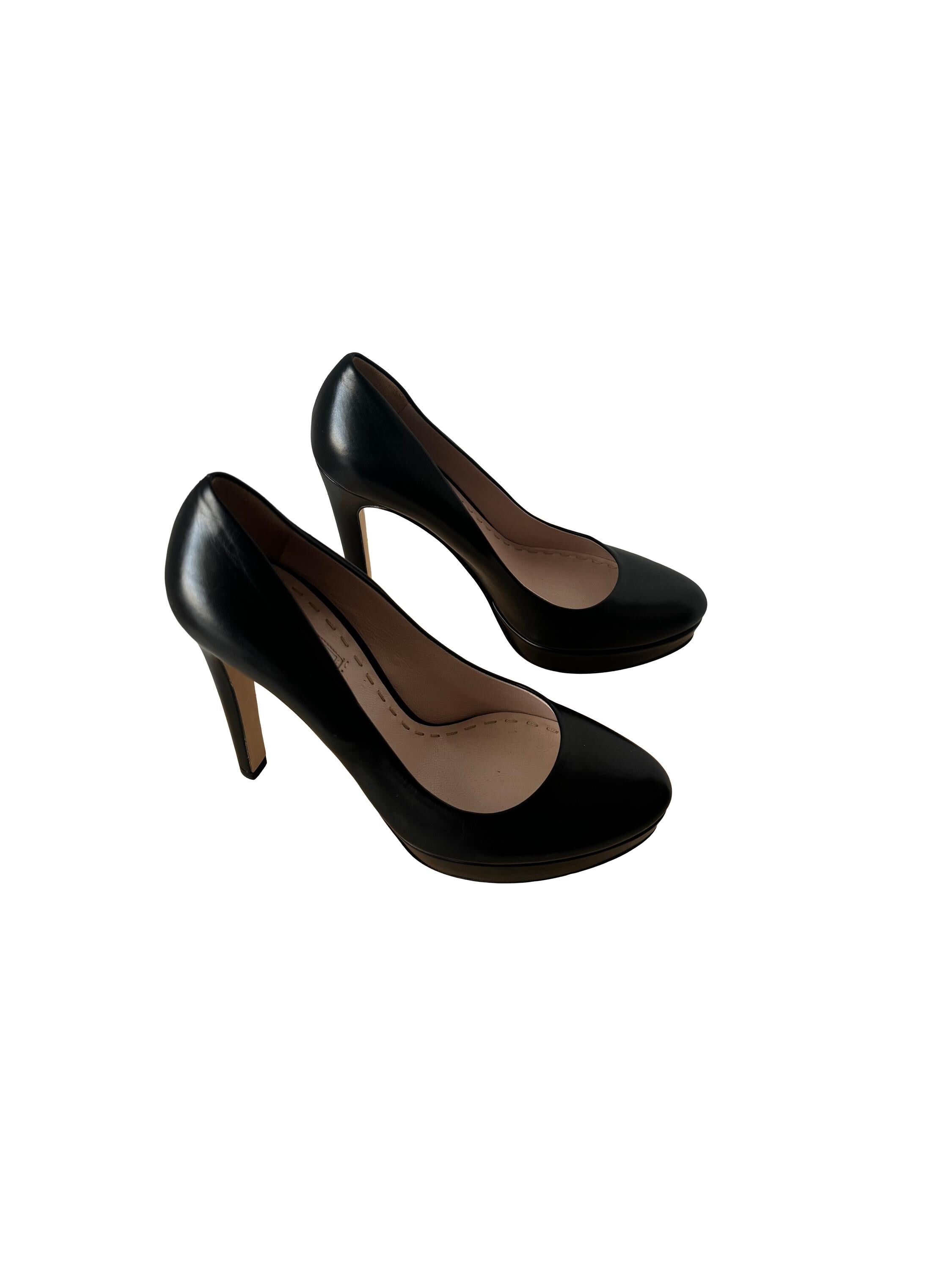 Miu Miu Black Leather Platform Pumps