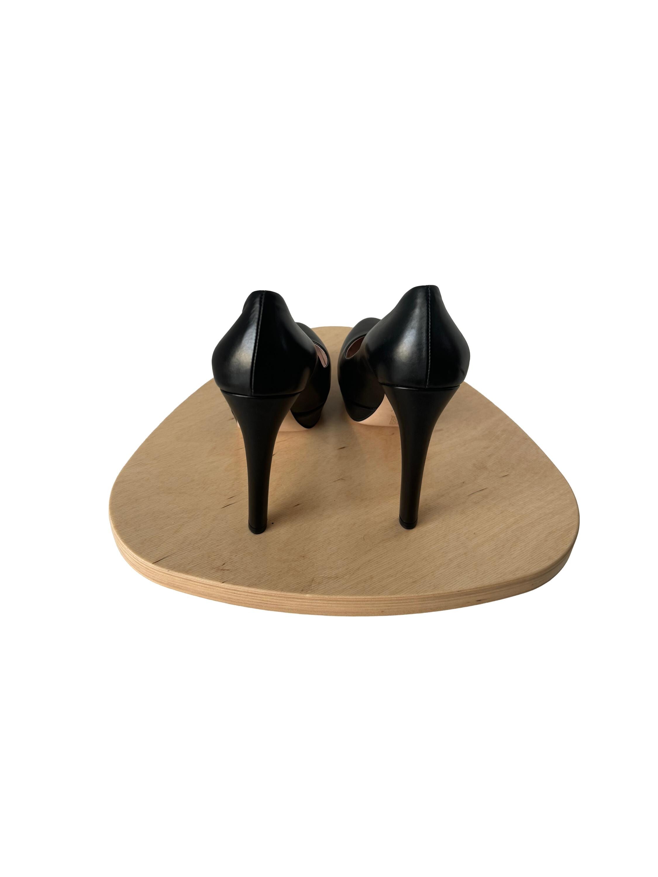Miu Miu Black Leather Platform Pumps