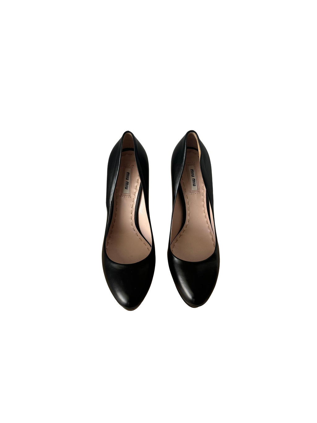 Miu Miu Black Leather Platform Pumps