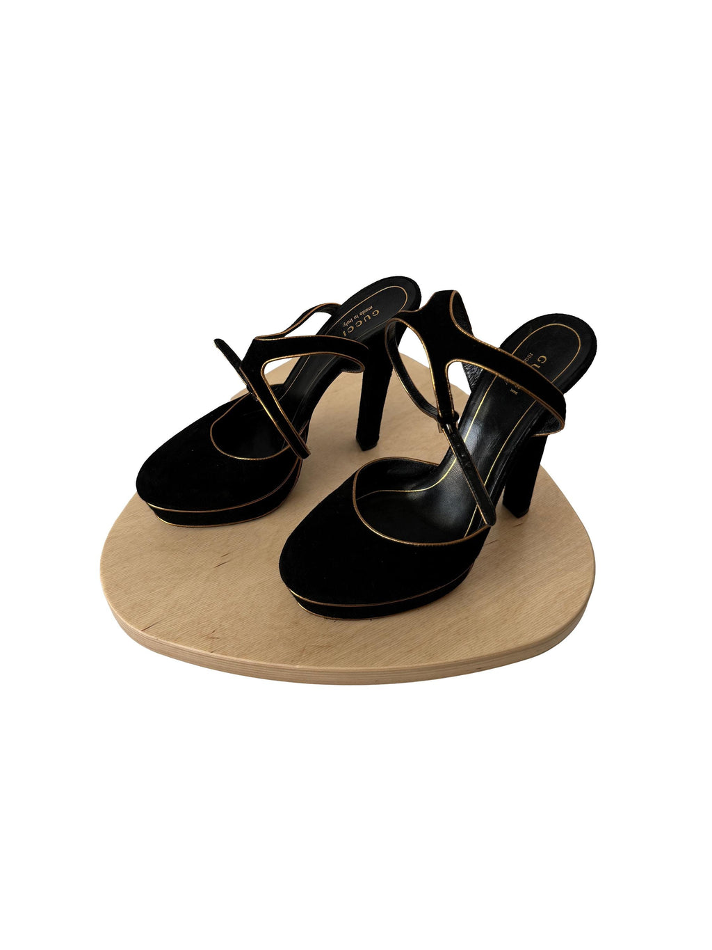 Gucci Huston Mary Jane Platform Suede Pumps