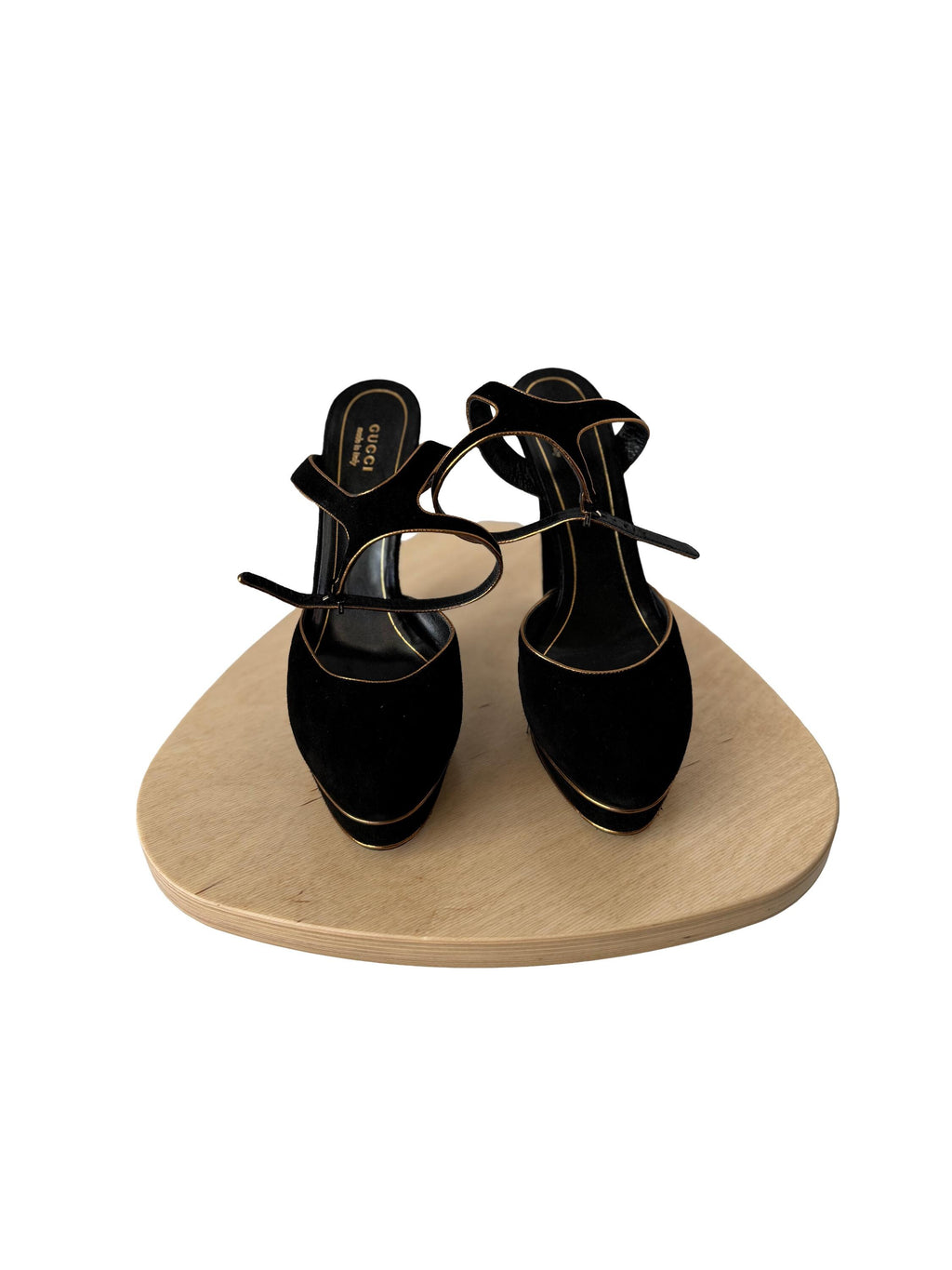 Gucci Huston Mary Jane Platform Suede Pumps