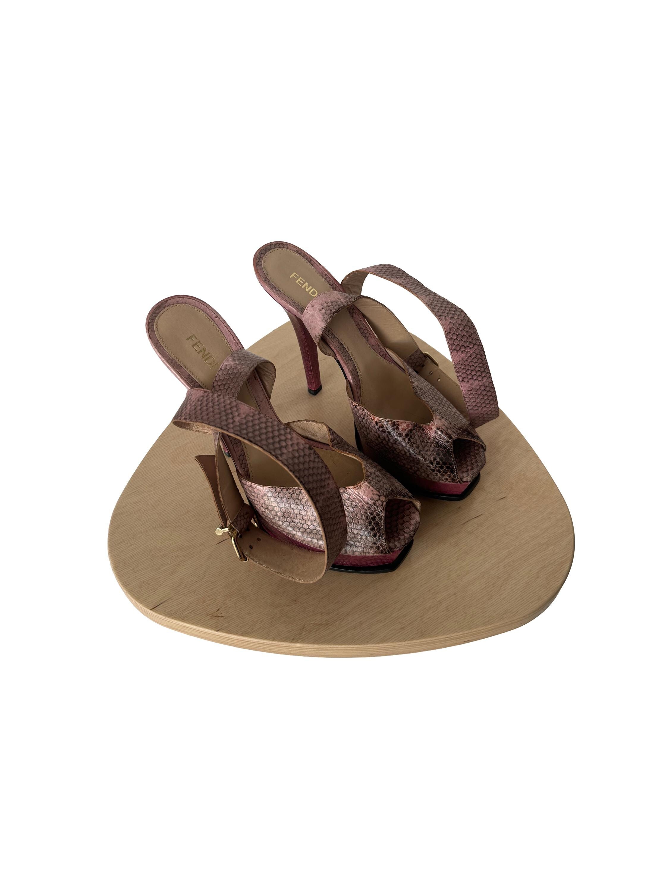 Fendi Snakeskin Platform Sandals
