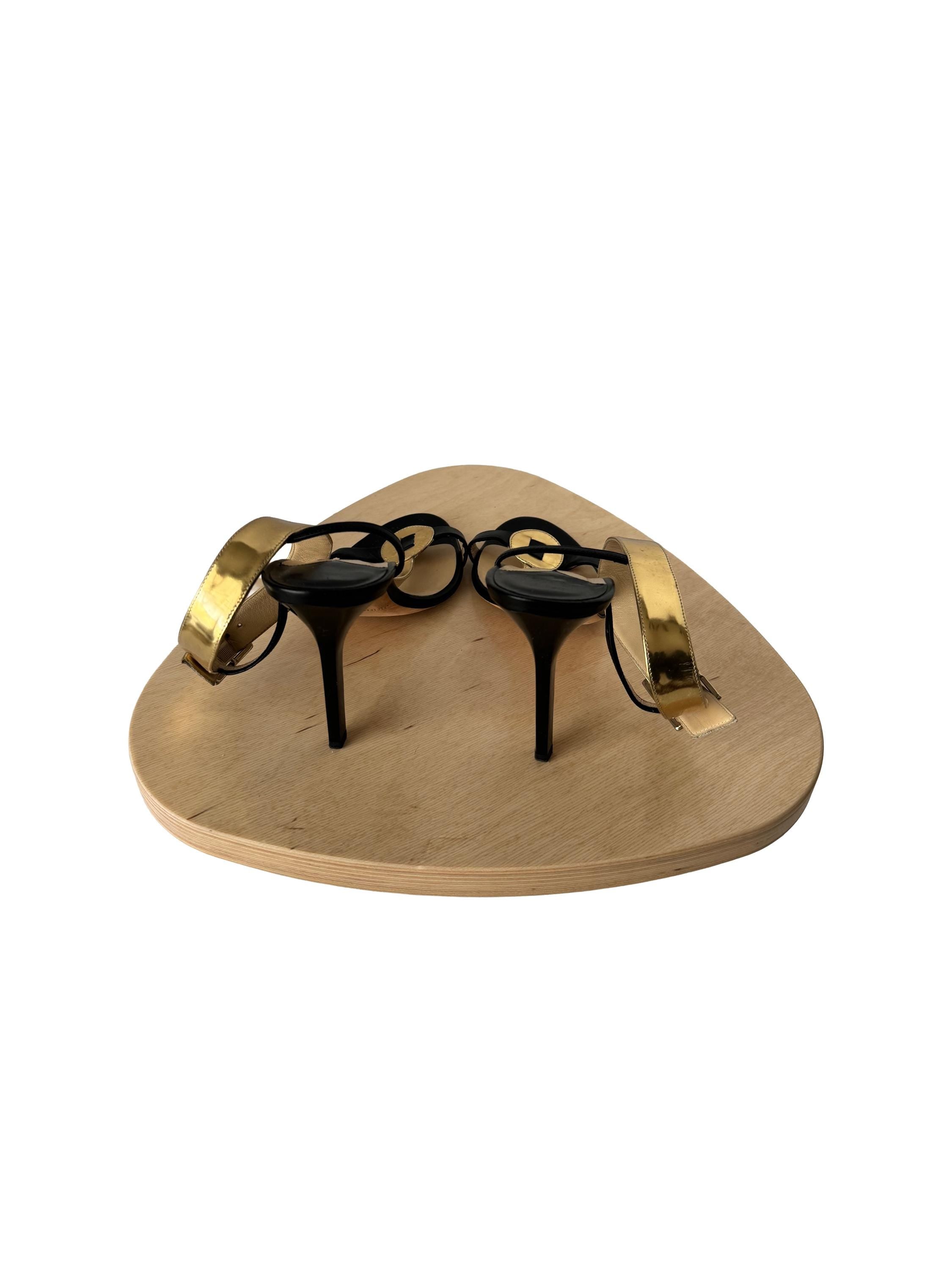 Jimmy Choo Vero Cuoio Heels Gold/Black